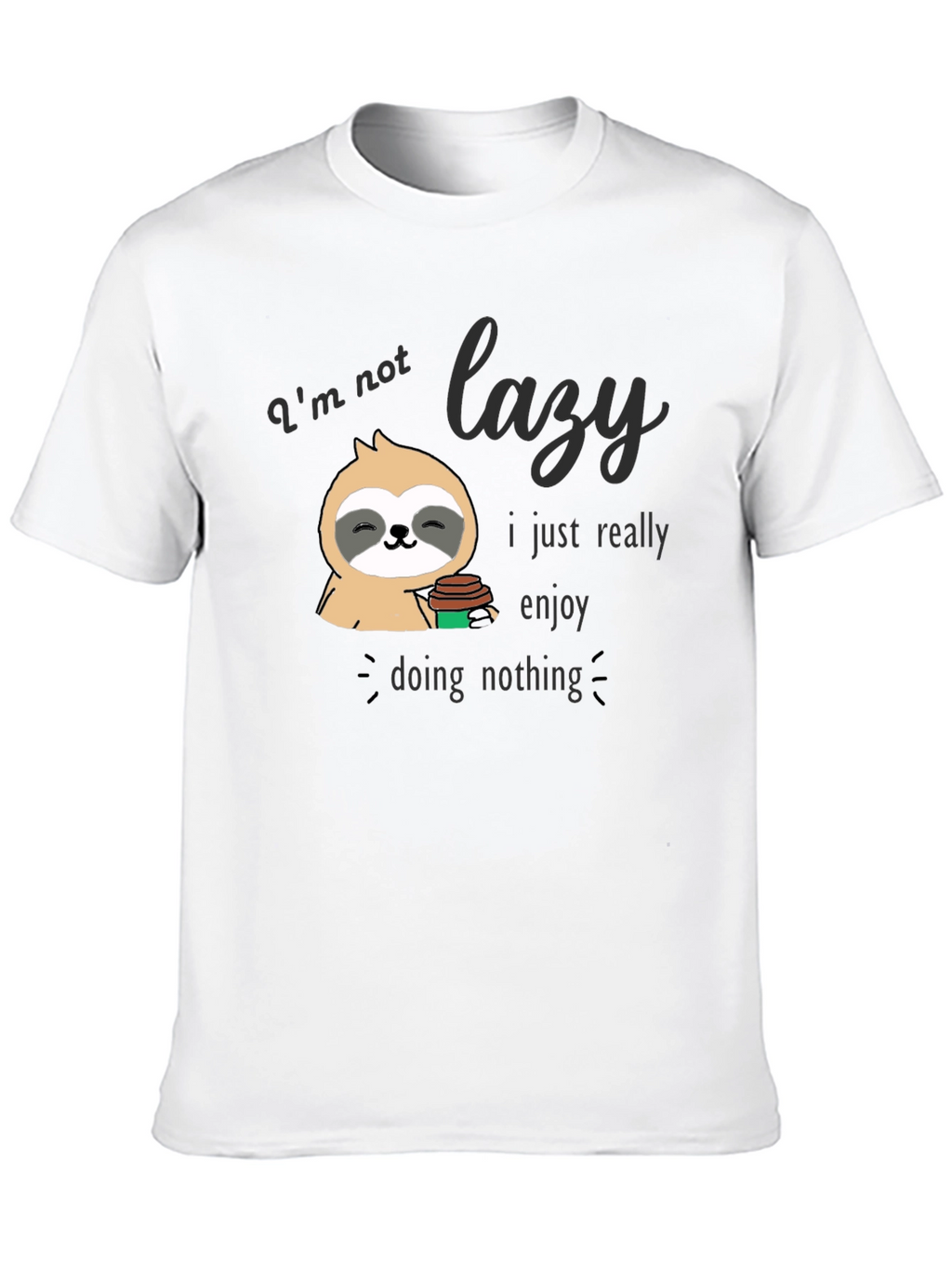 Lazy Sloth Graphic T-Shirt - Enjoy Doing Nothing Tee