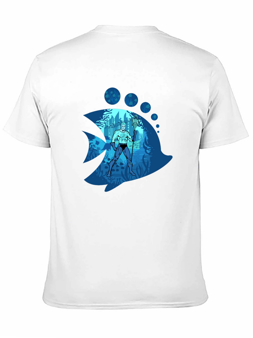 Aquaman Fish Graphic Tee - Black Cotton Blend