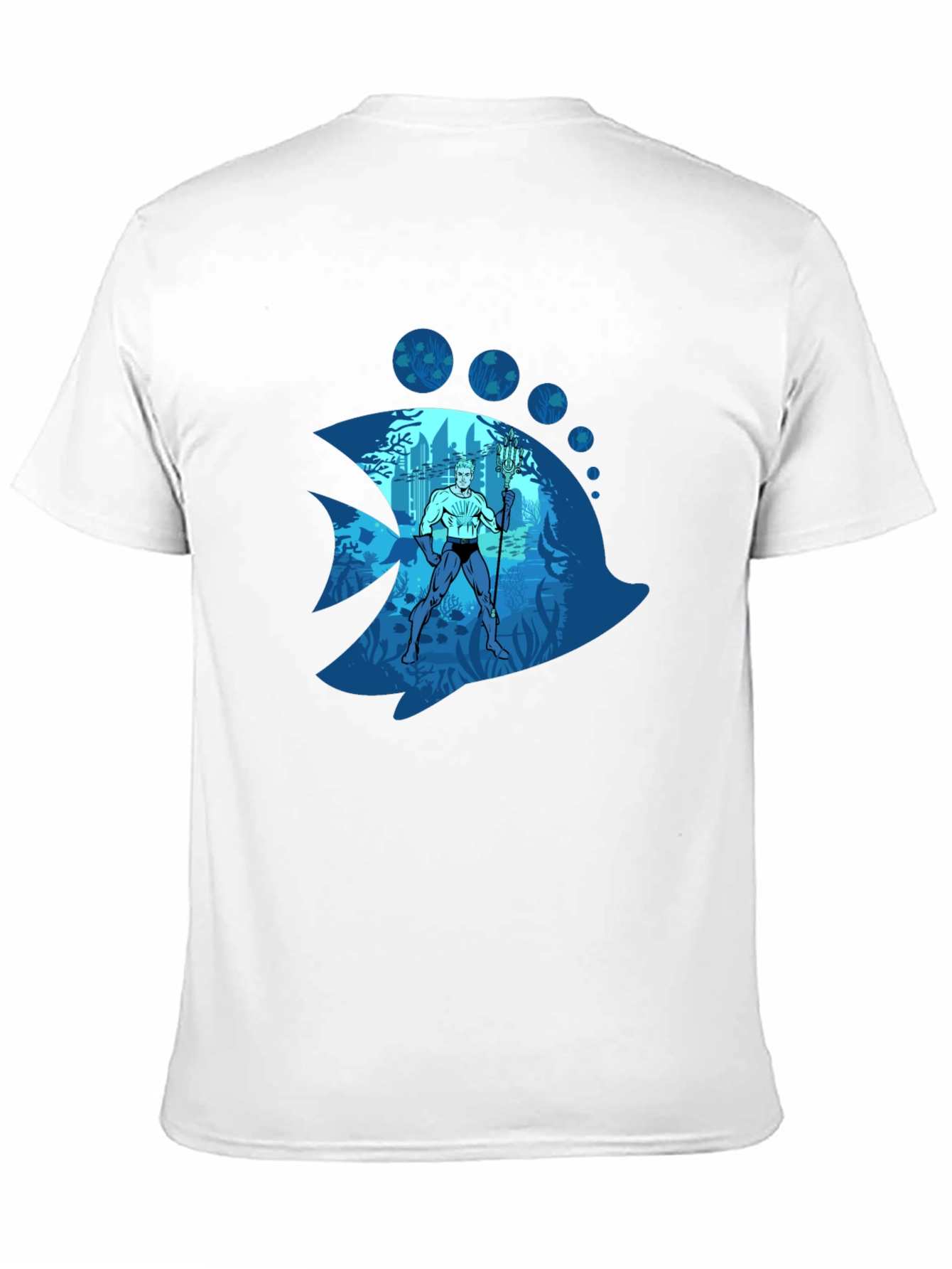 Aquaman Fish Graphic Tee - Black Cotton Blend