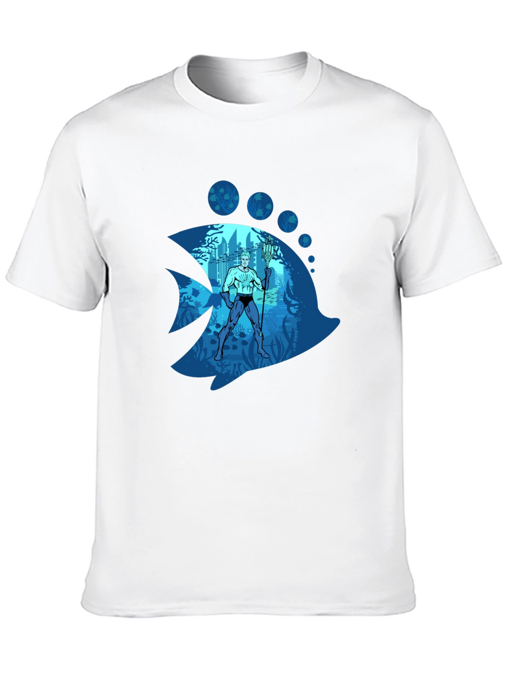 Aquaman Fish Graphic Tee - Black Cotton Blend