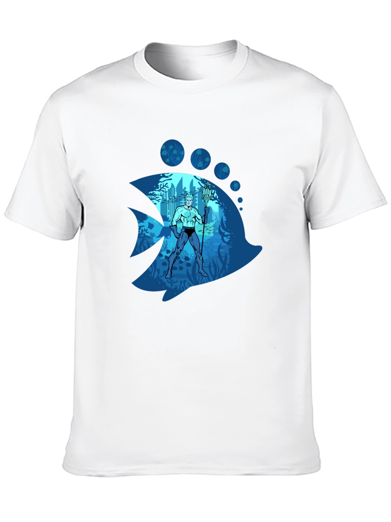 Aquaman Fish Graphic Tee - Black Cotton Blend