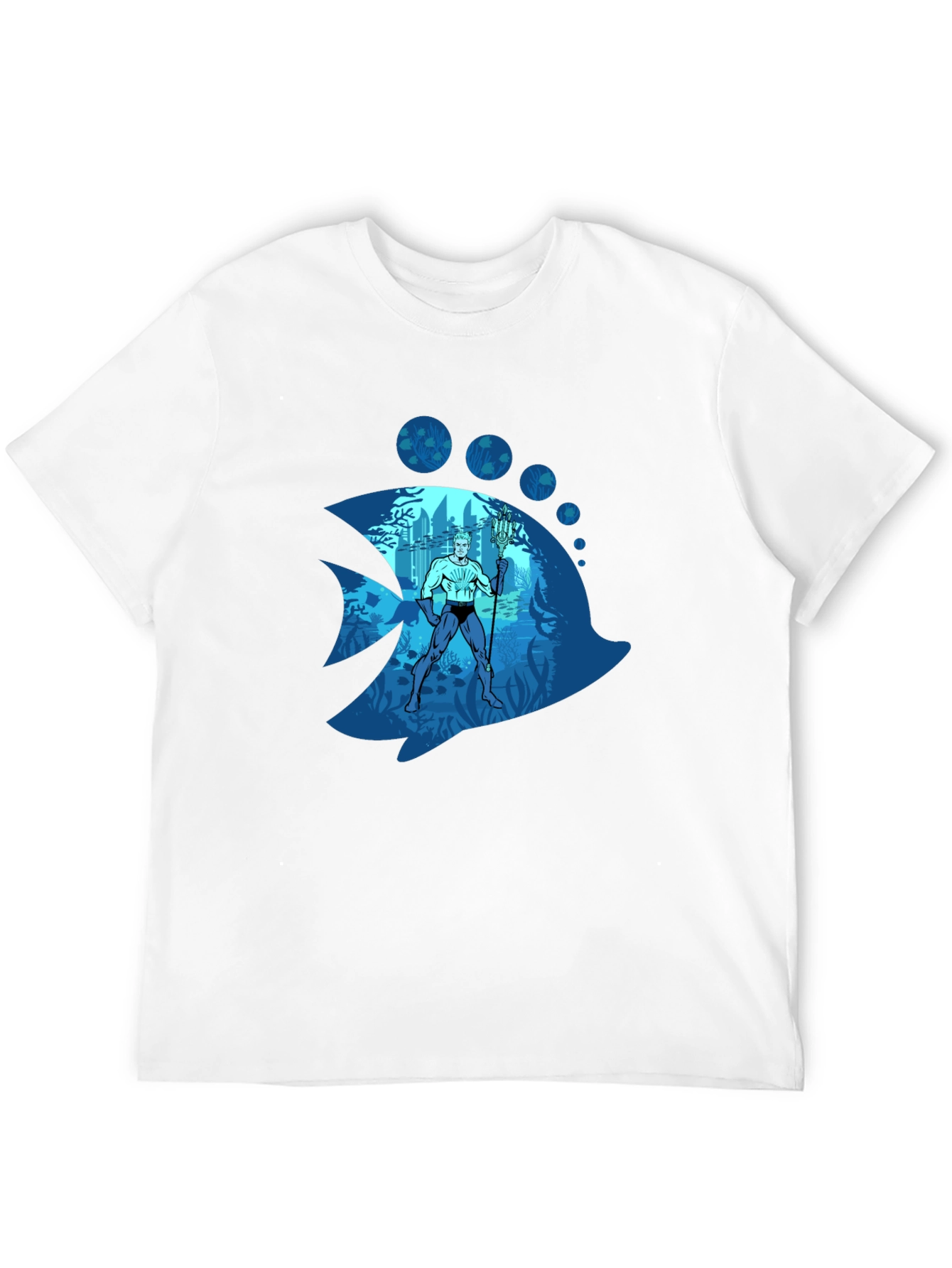 Aquaman Fish Graphic Tee - Black Cotton Blend