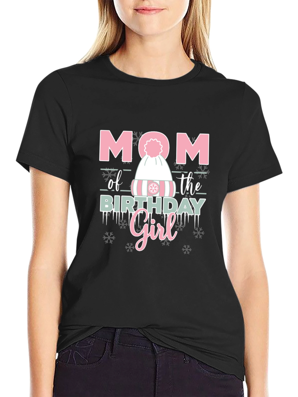 Mom of the Birthday Girl Winter Hat T-Shirt