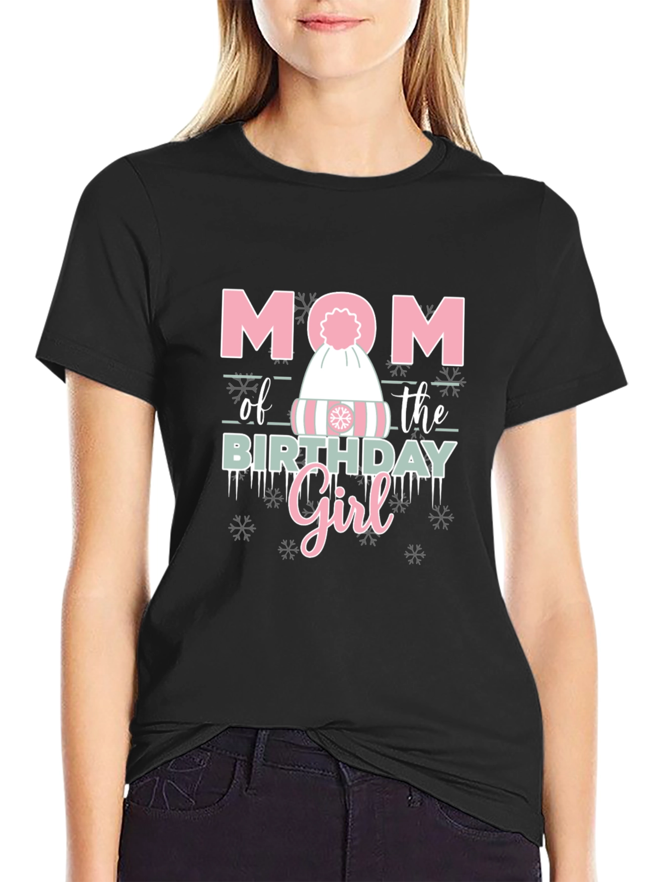 Mom of the Birthday Girl Winter Hat T-Shirt