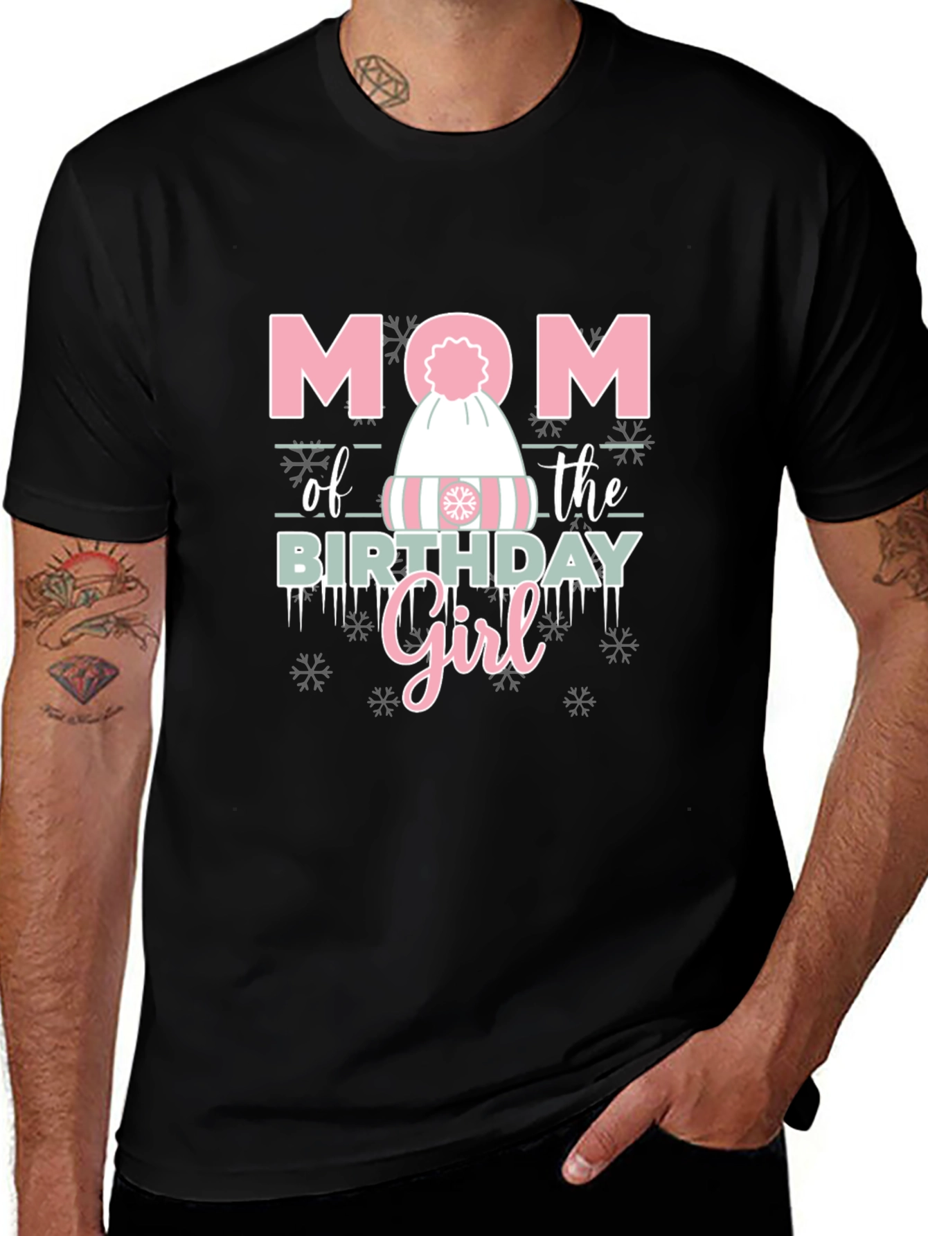 Mom of the Birthday Girl Winter Hat T-Shirt