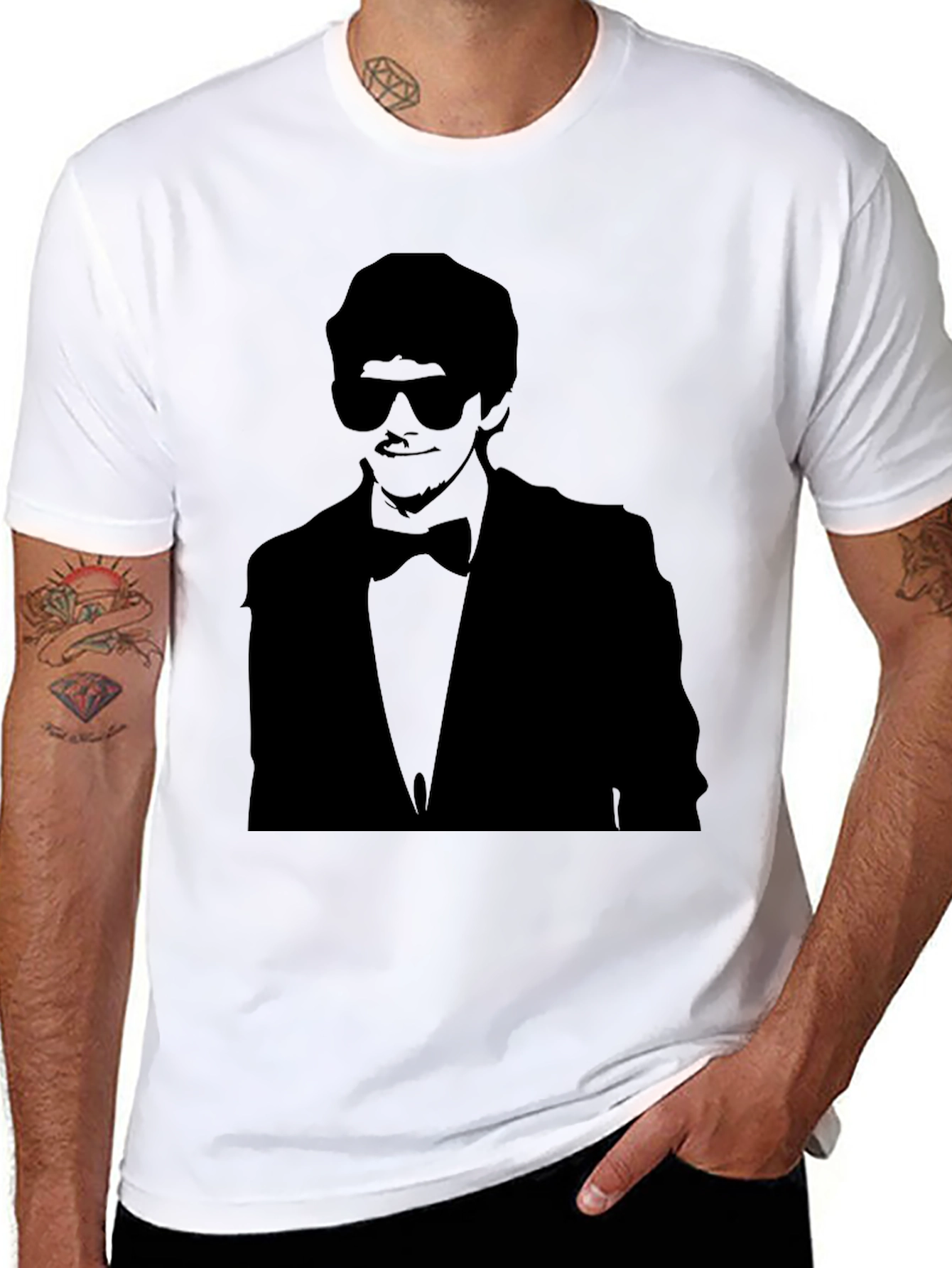 Silhouette Tuxedo T-Shirt - Black