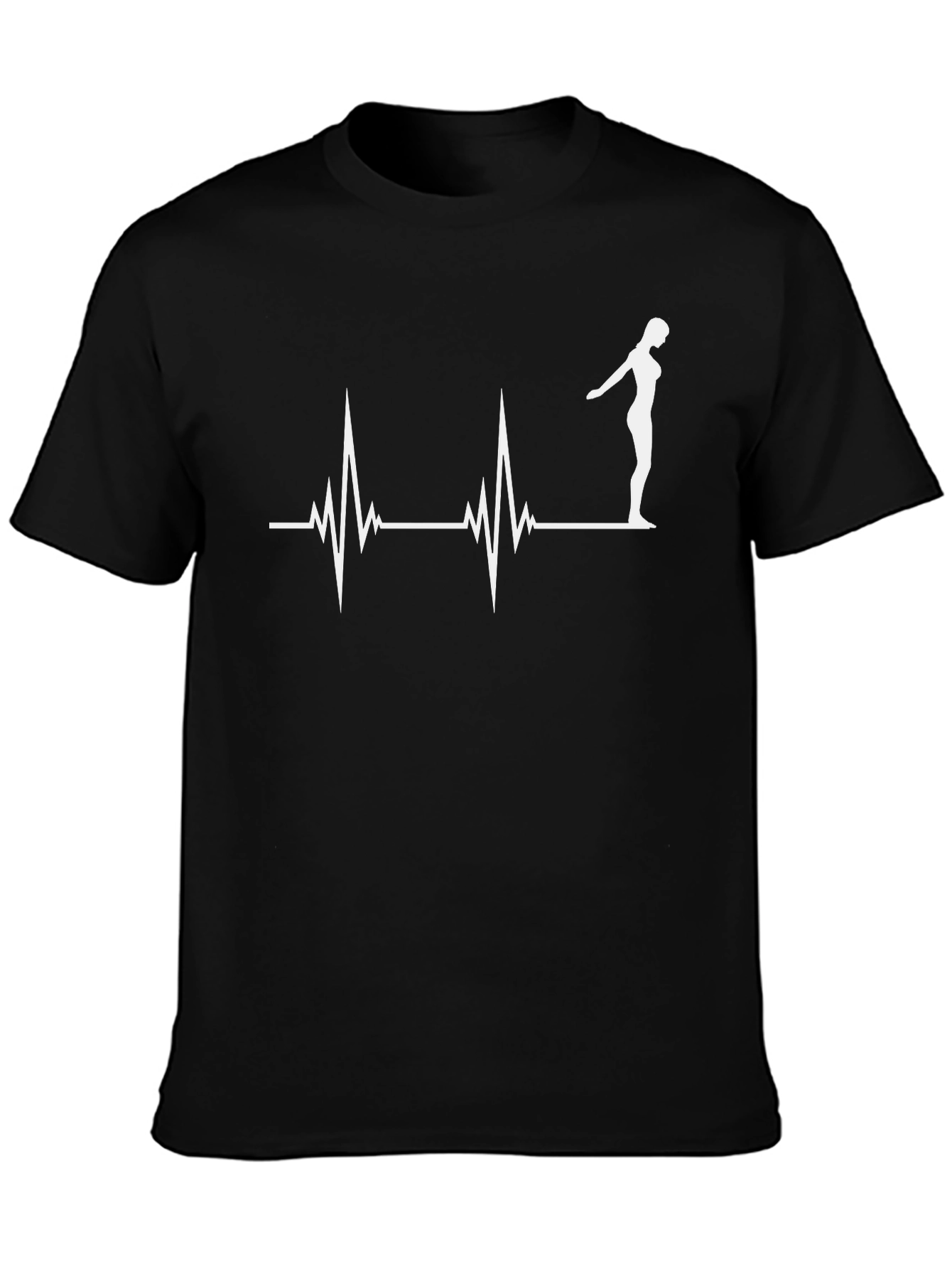 Diving Heartbeat T-Shirt - Black Cotton Tee