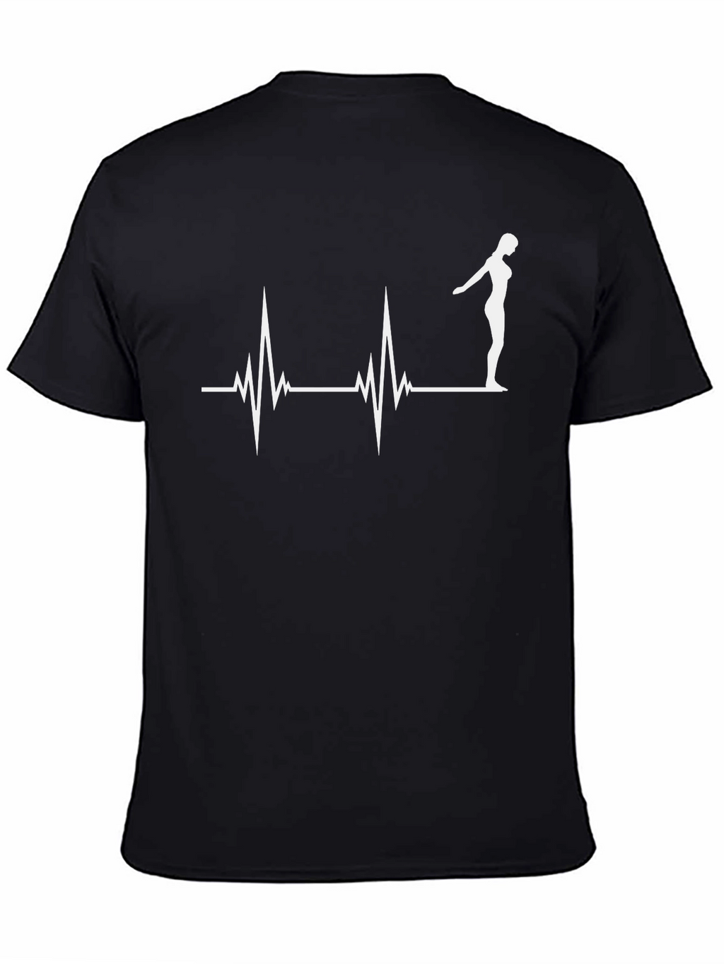 Diving Heartbeat T-Shirt - Black Cotton Tee