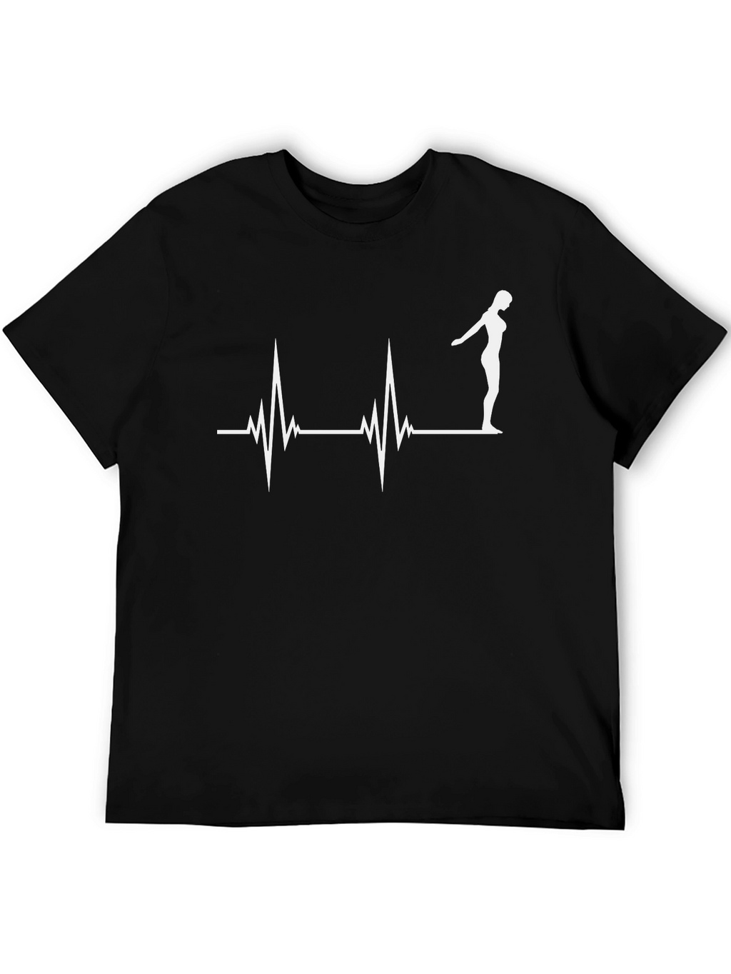 Diving Heartbeat T-Shirt - Black Cotton Tee