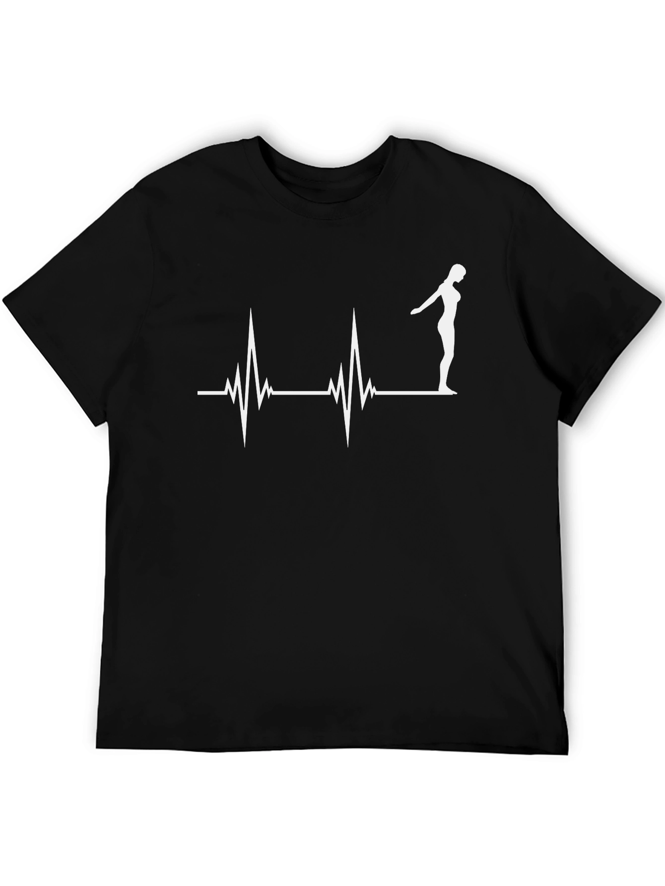 Diving Heartbeat T-Shirt - Black Cotton Tee