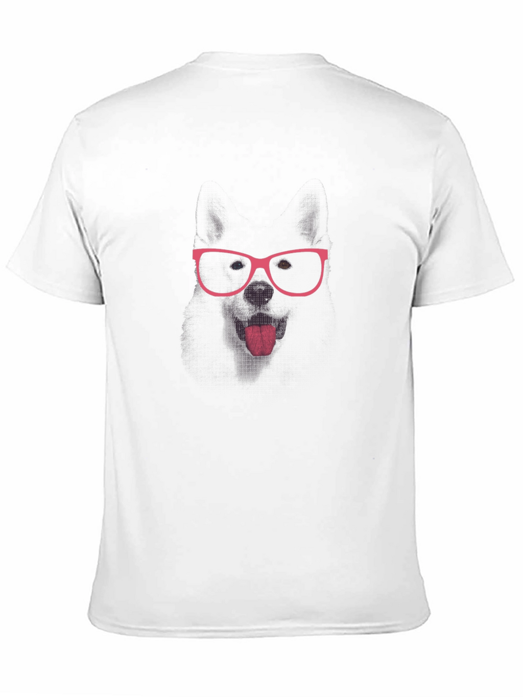 Black T-Shirt with Pink Glasses Face Print