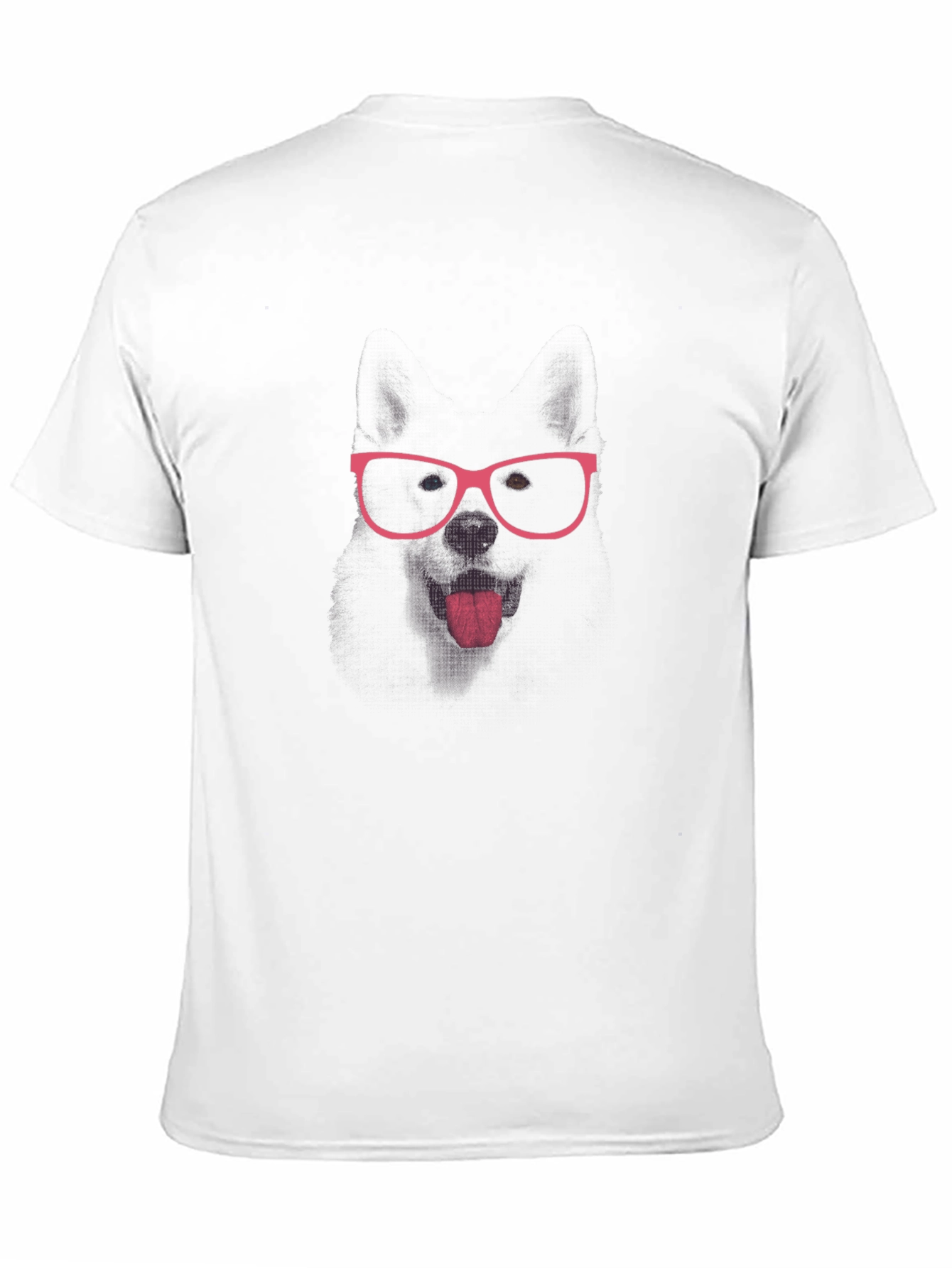 Black T-Shirt with Pink Glasses Face Print