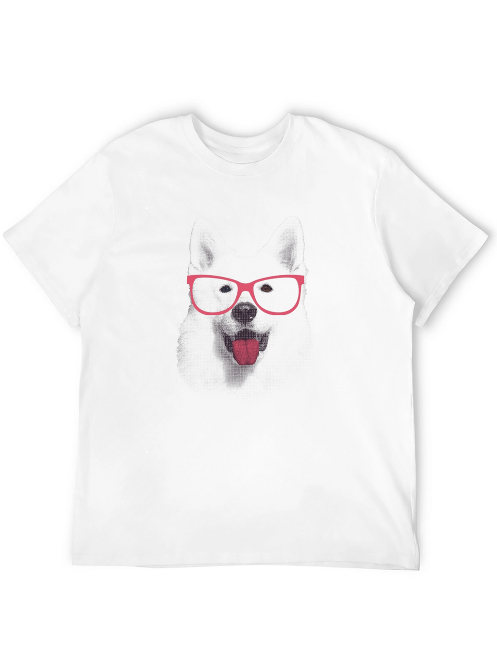 Black T-Shirt with Pink Glasses Face Print