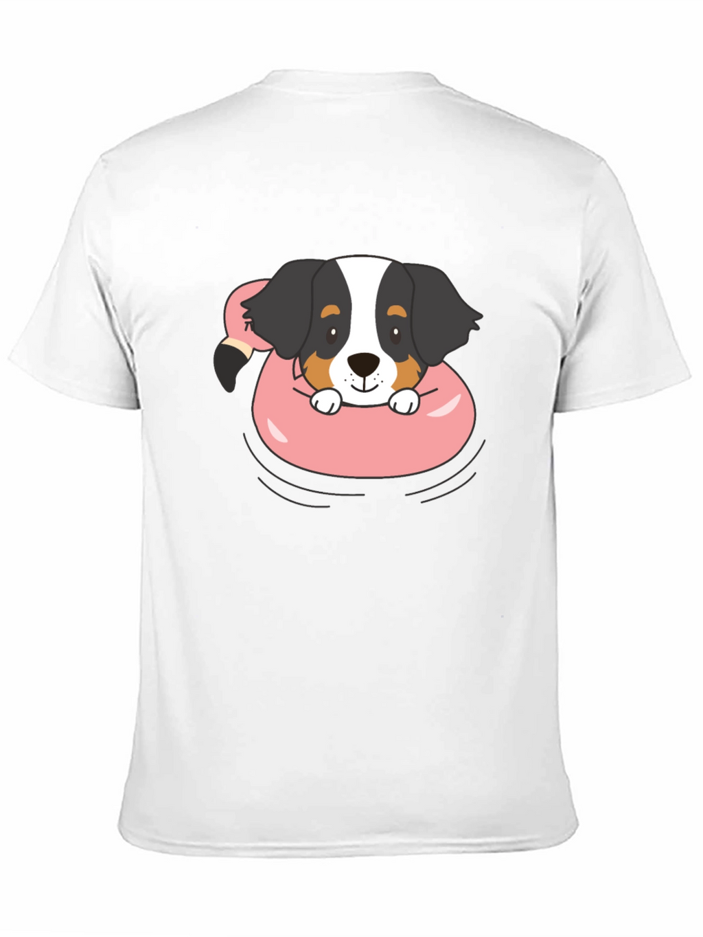 Dog in Flamingo Float Graphic T-Shirt