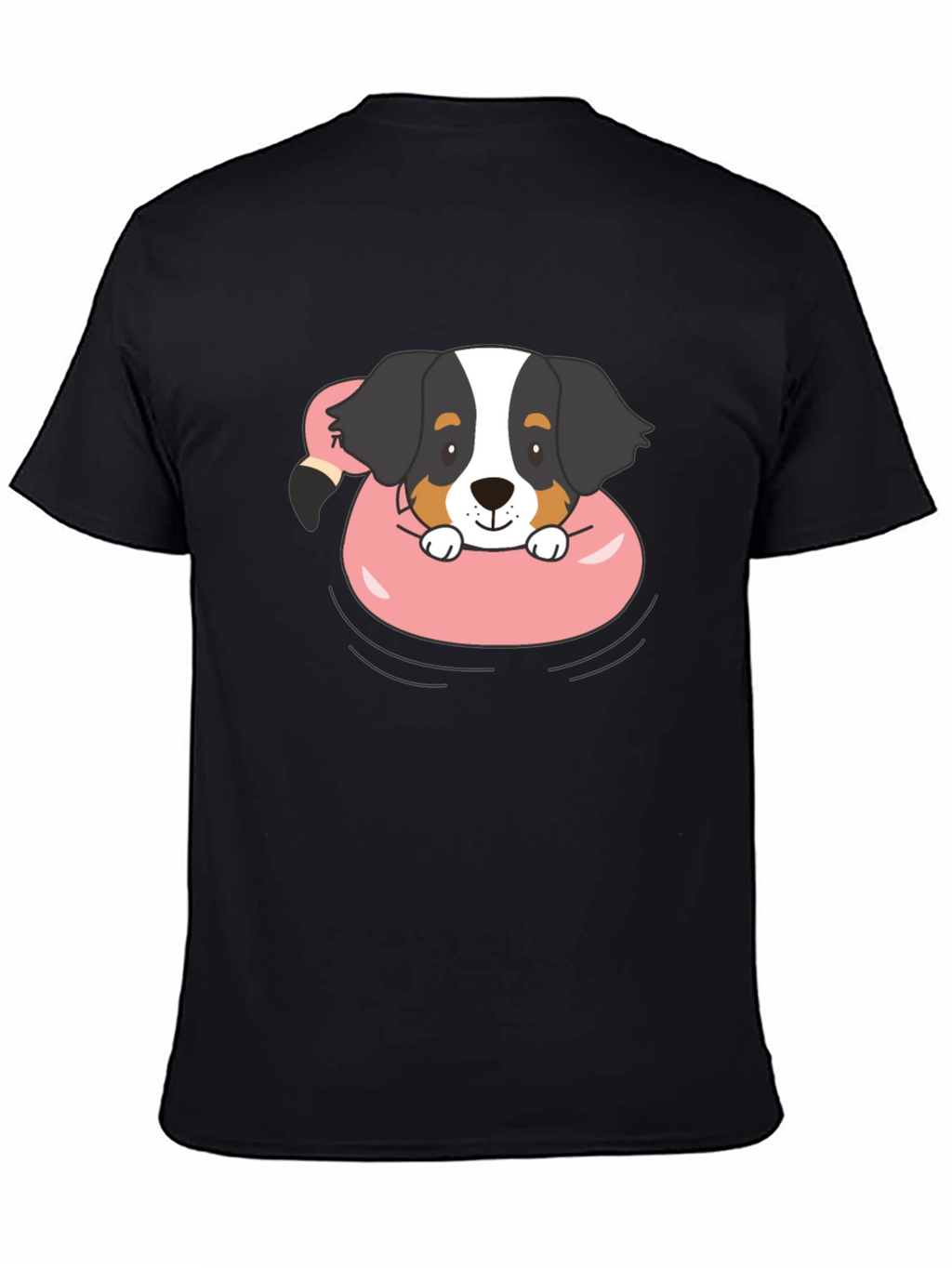 Dog in Flamingo Float Graphic T-Shirt