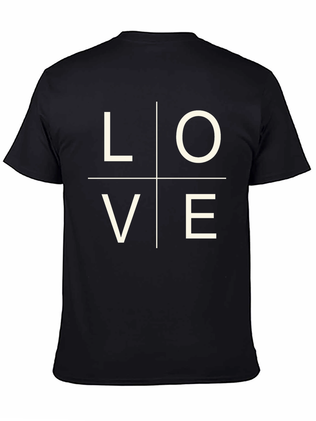 Love Grid Graphic Tee - Black Casual Shirt