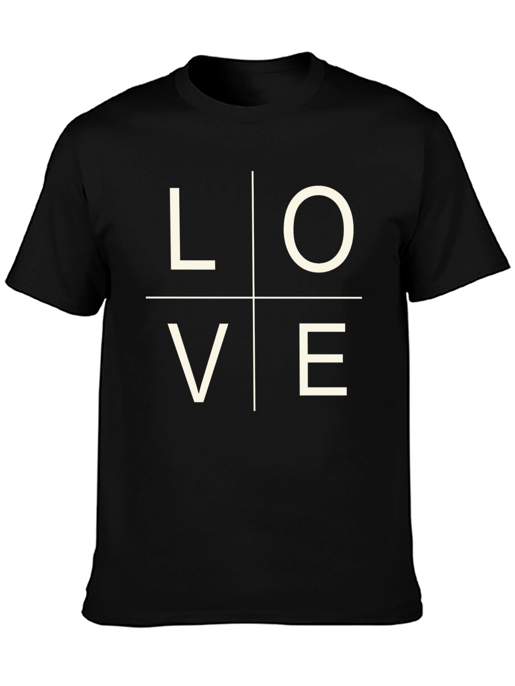 Love Grid Graphic Tee - Black Casual Shirt