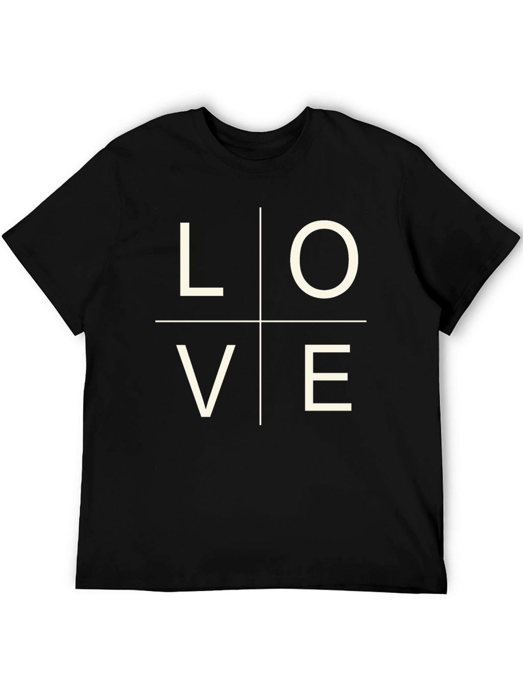 Love Grid Graphic Tee - Black Casual Shirt