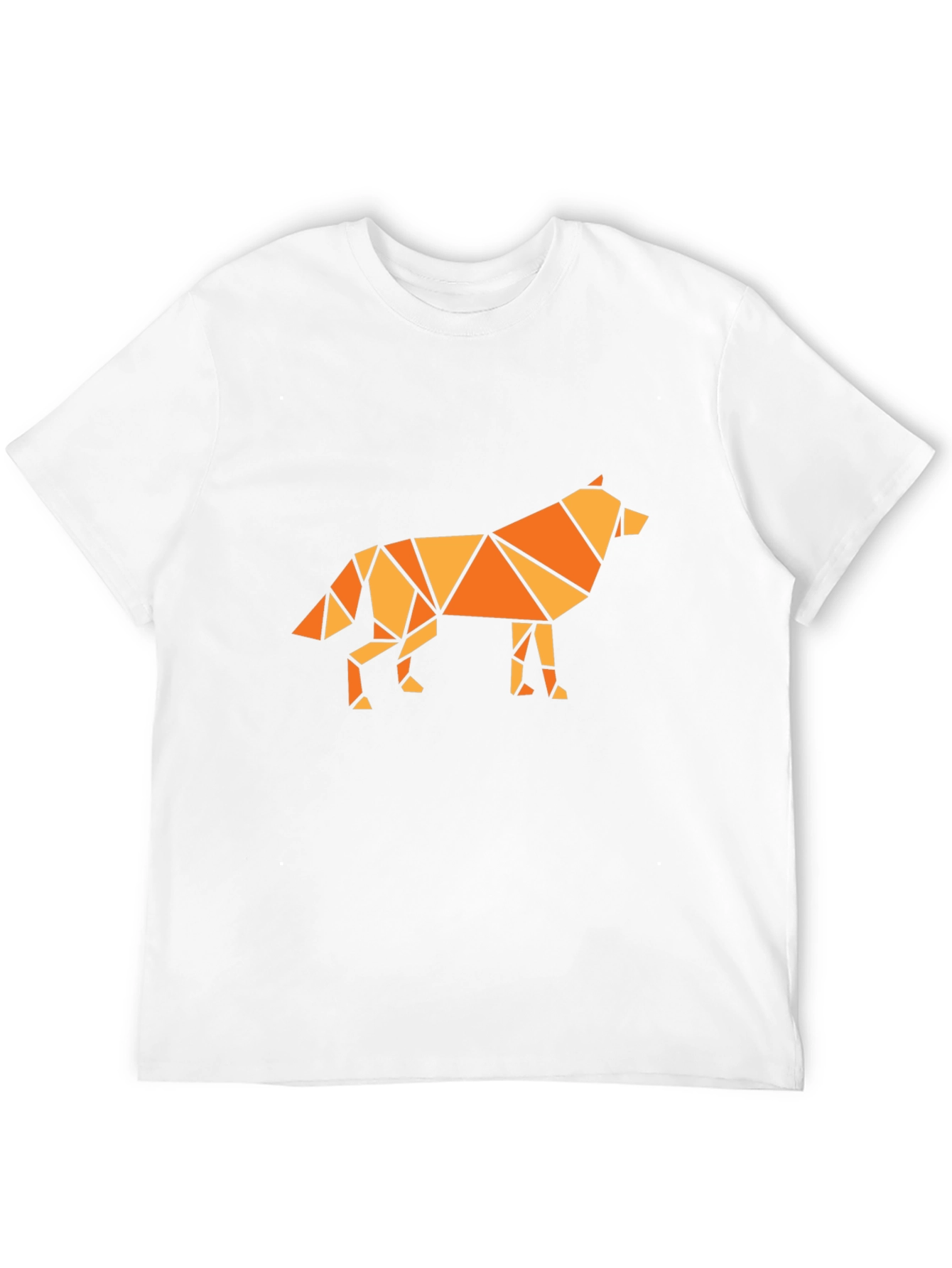 Geometric Wolf Graphic Tee - Black T-Shirt