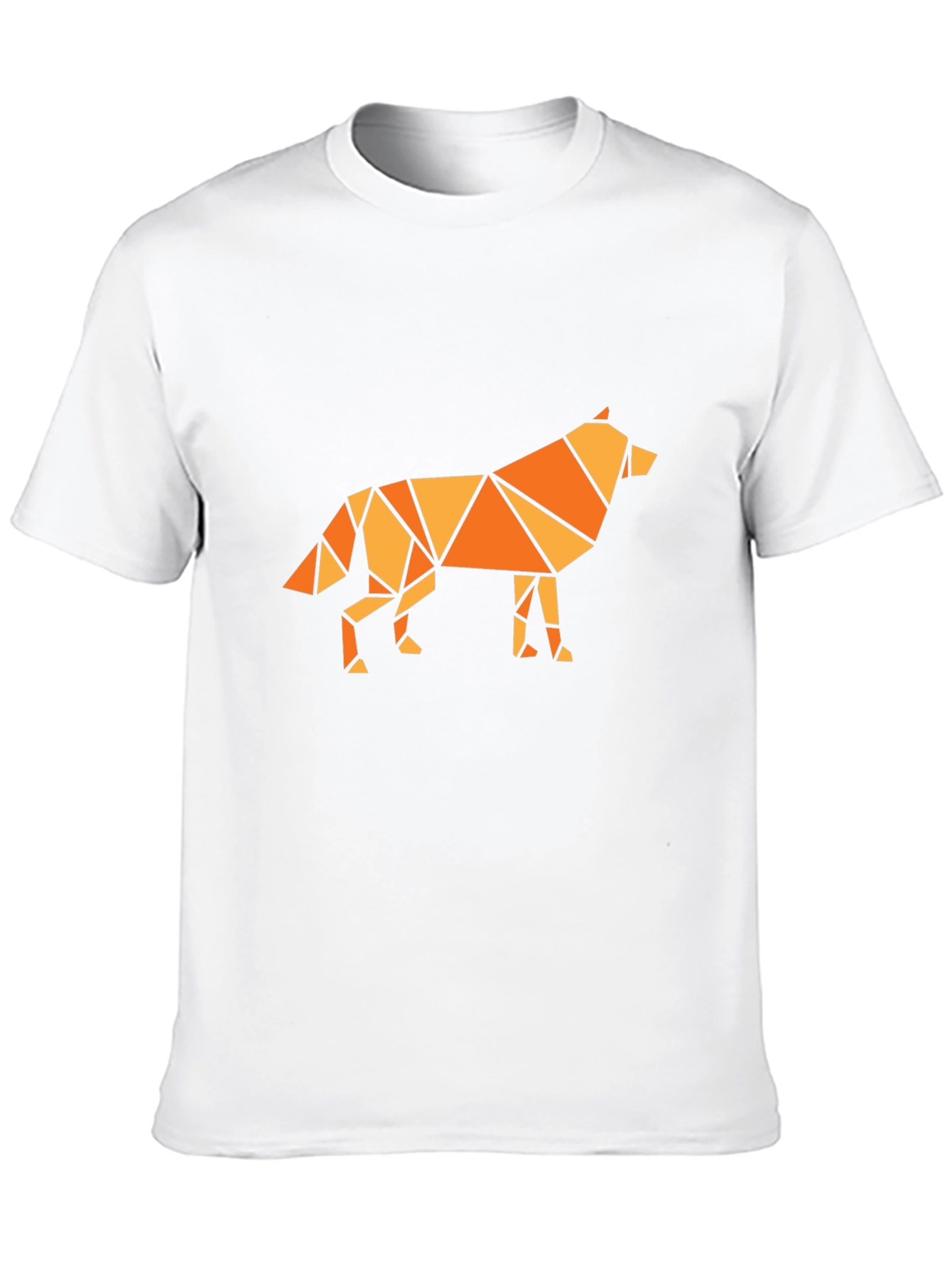 Geometric Wolf Graphic Tee - Black T-Shirt