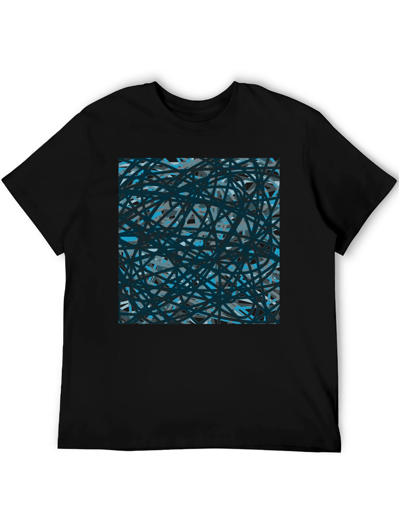 Abstract Lines Black T-Shirt