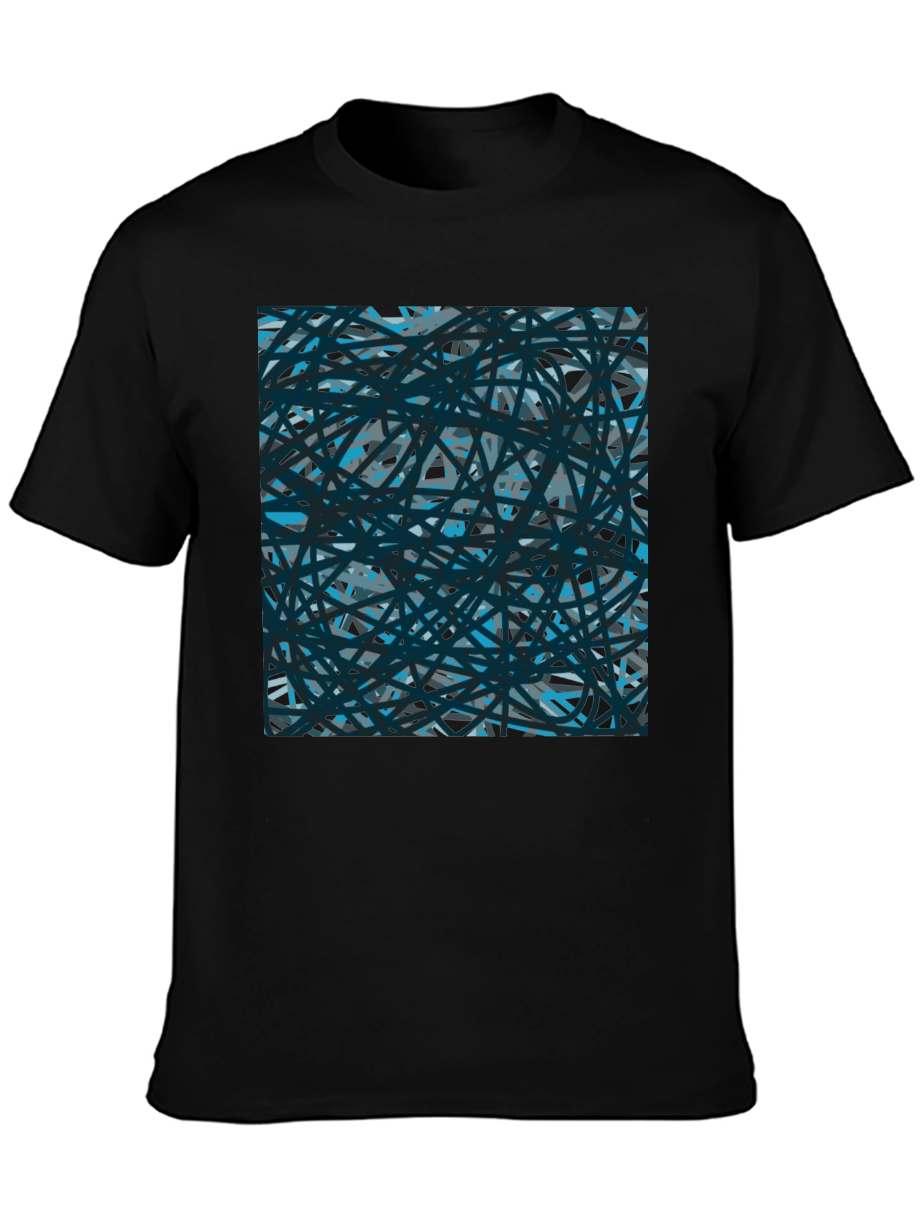 Abstract Lines Black T-Shirt