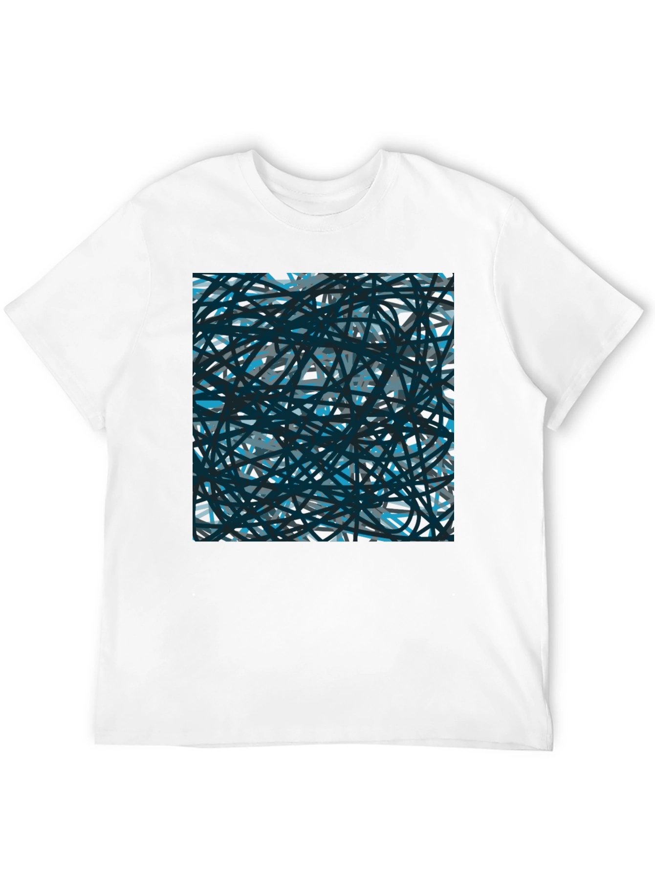 Abstract Lines Black T-Shirt