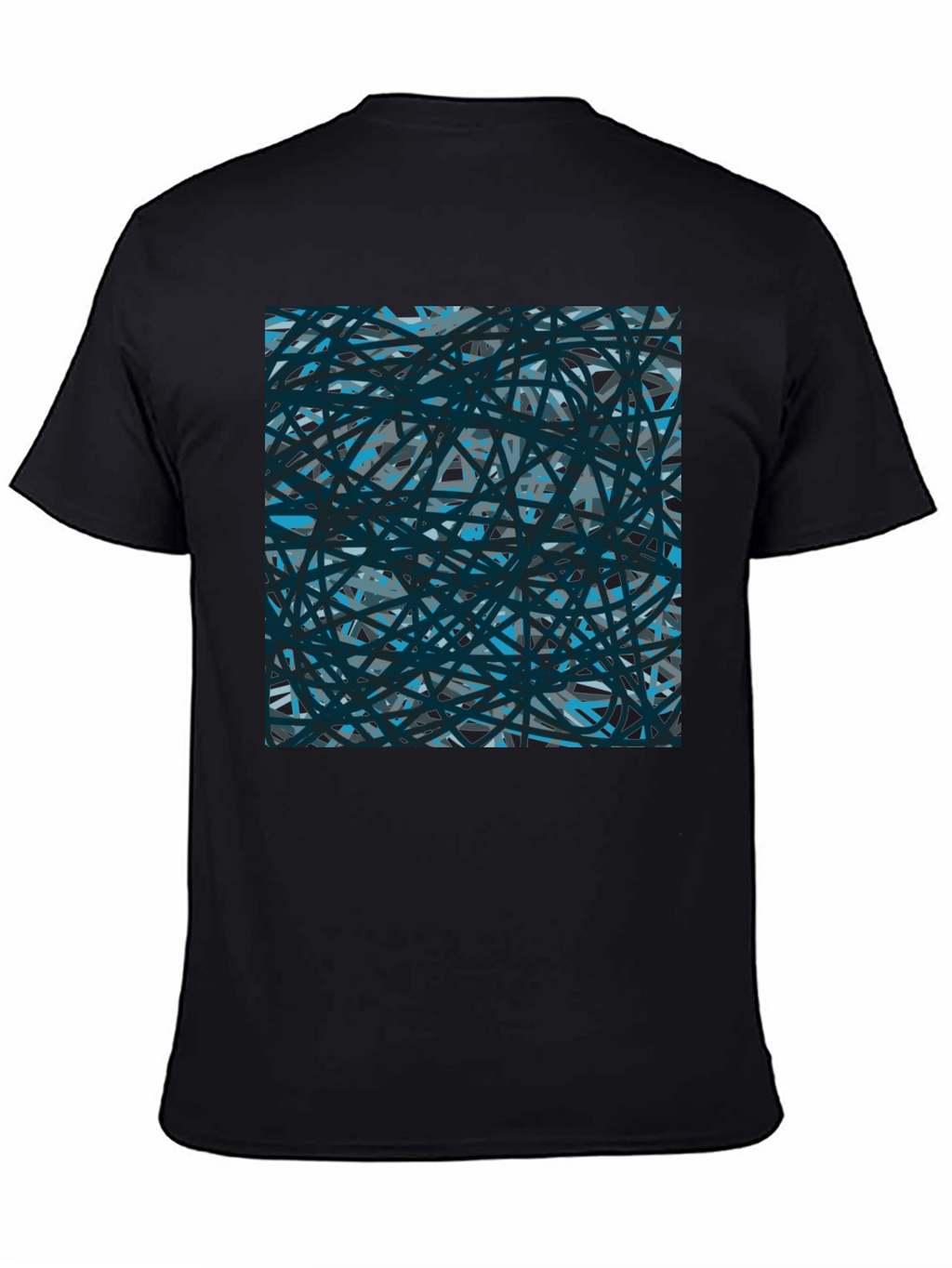 Abstract Lines Black T-Shirt