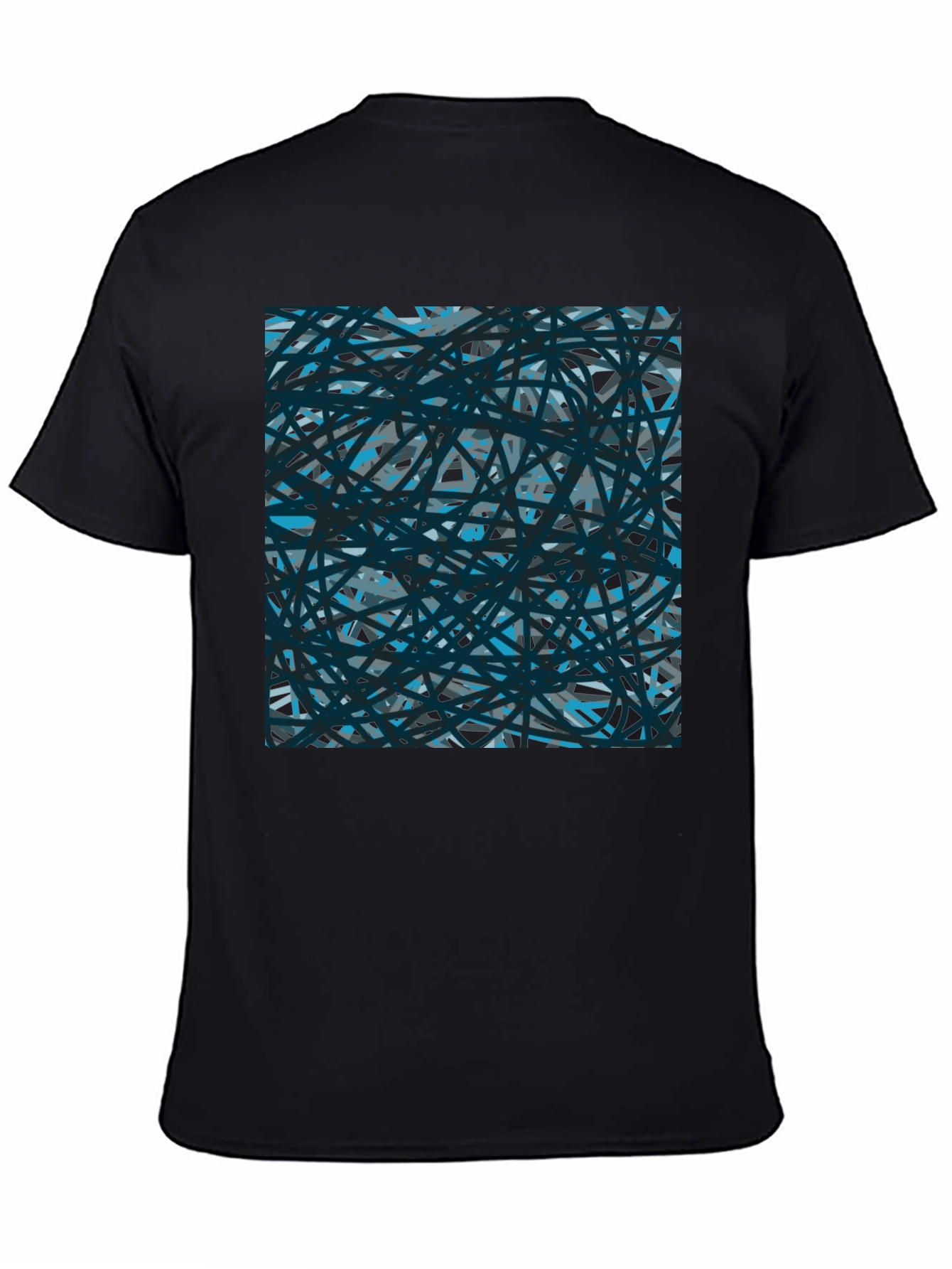 Abstract Lines Black T-Shirt