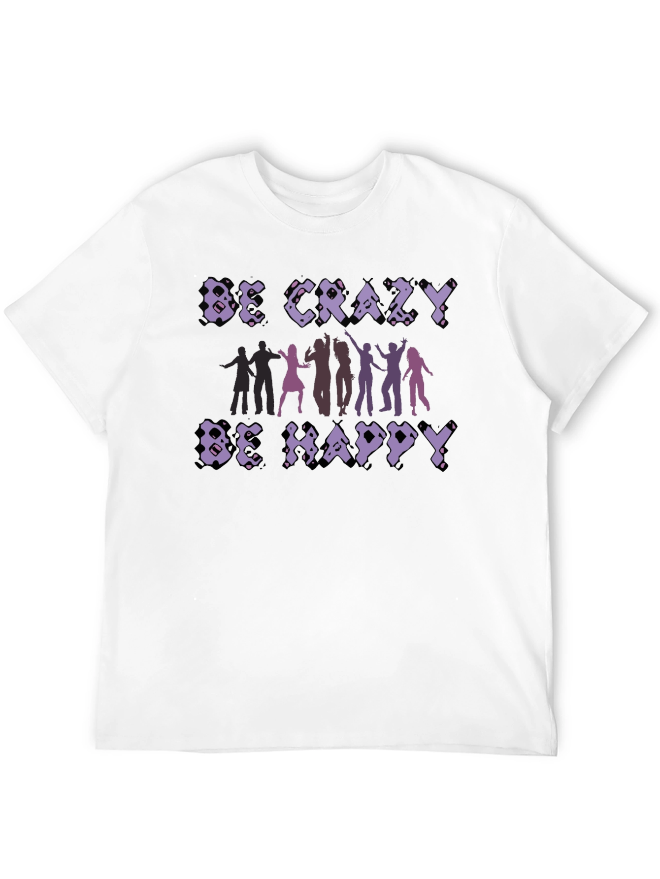 Be Crazy Be Happy Graphic Tee - Black