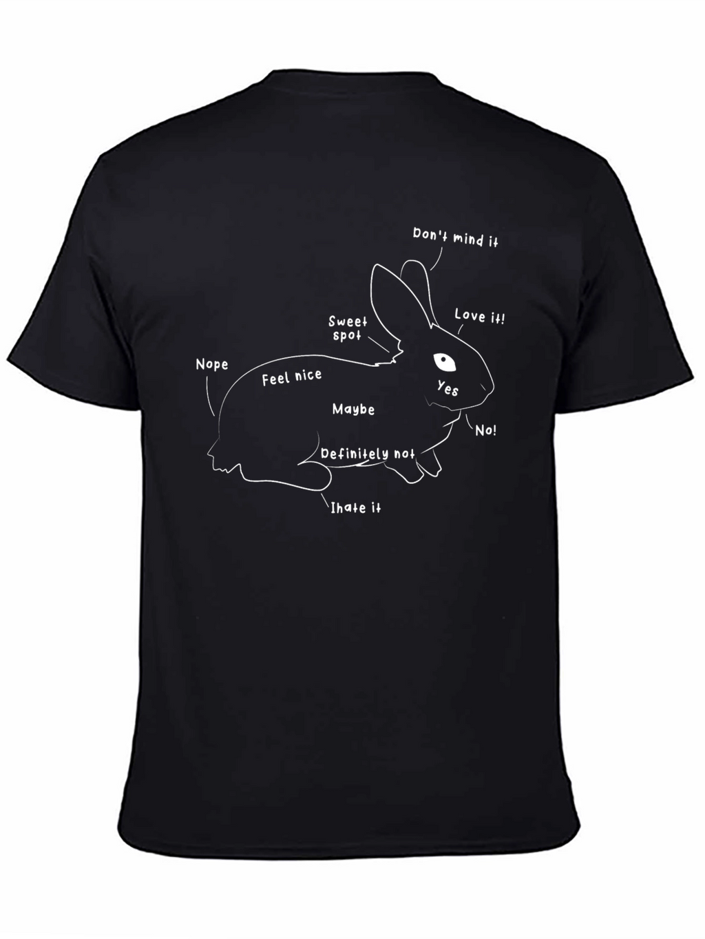 Funny Bunny Petting Guide Black T-Shirt