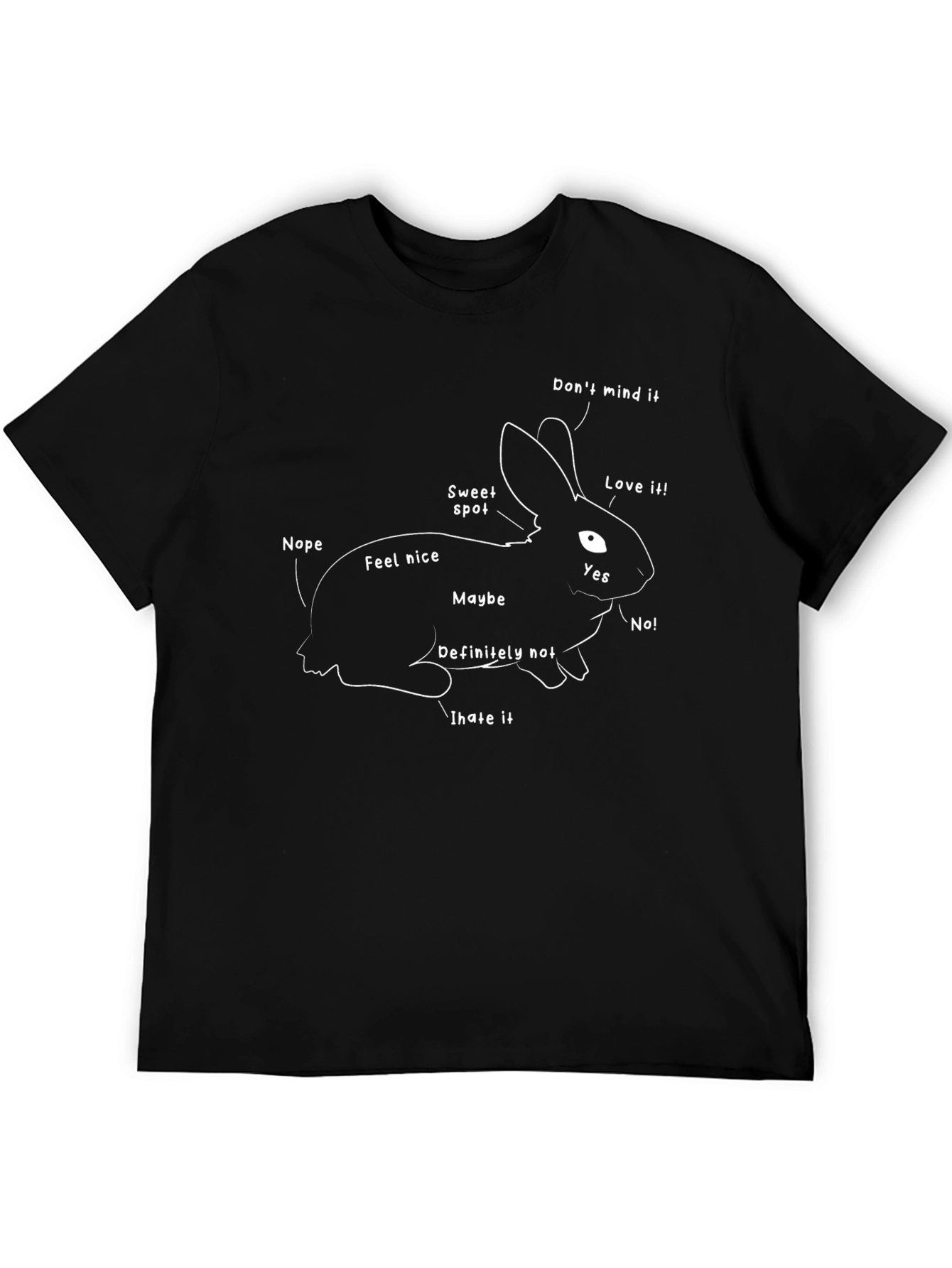 Funny Bunny Petting Guide Black T-Shirt