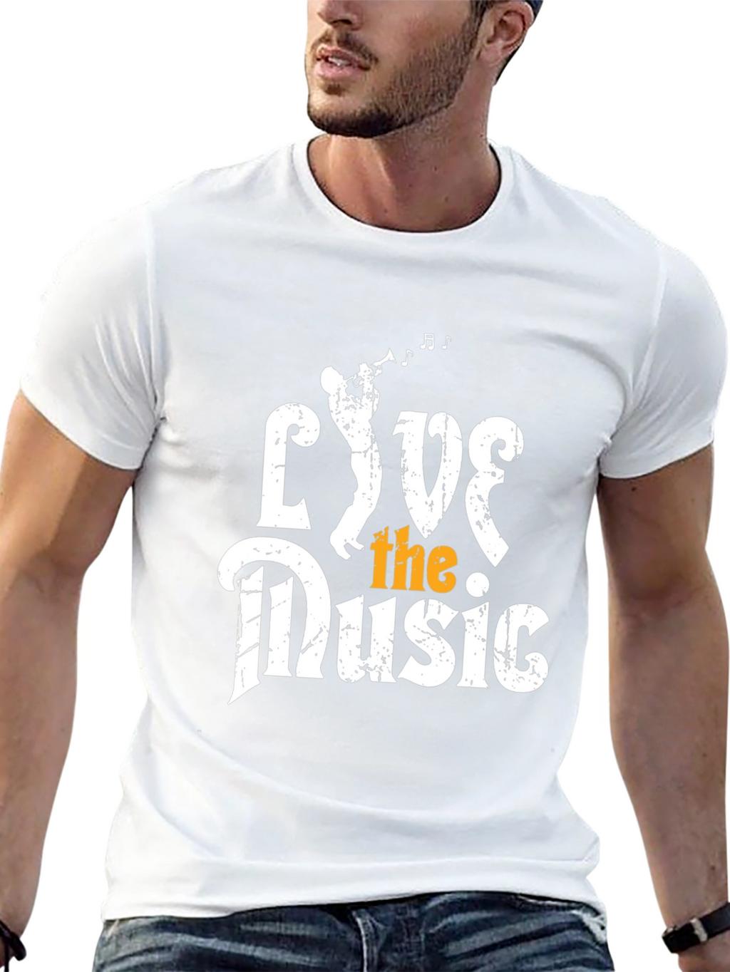 Live the Music Graphic Tee - Black Cotton T-Shirt
