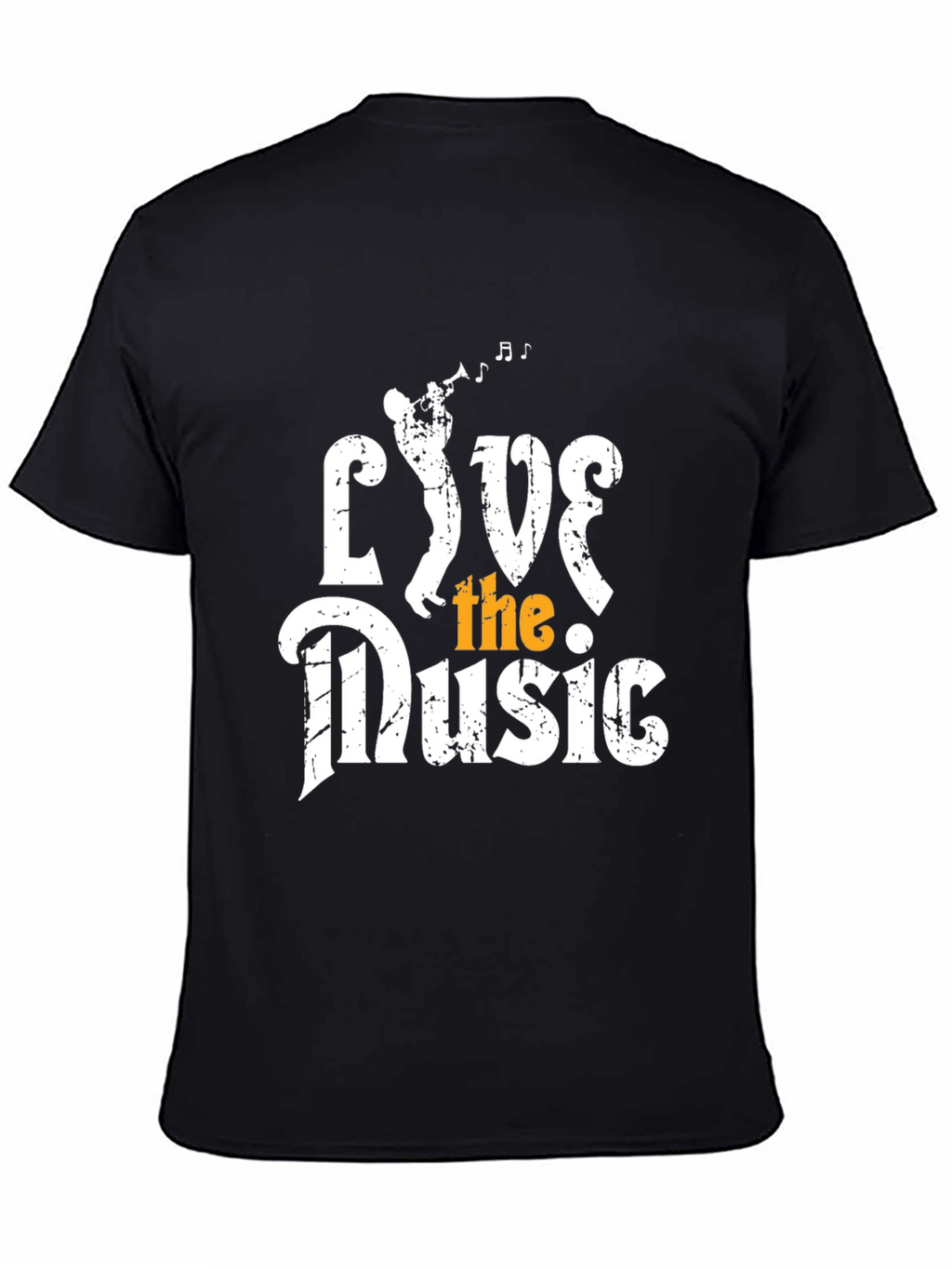 Live the Music Graphic Tee - Black Cotton T-Shirt
