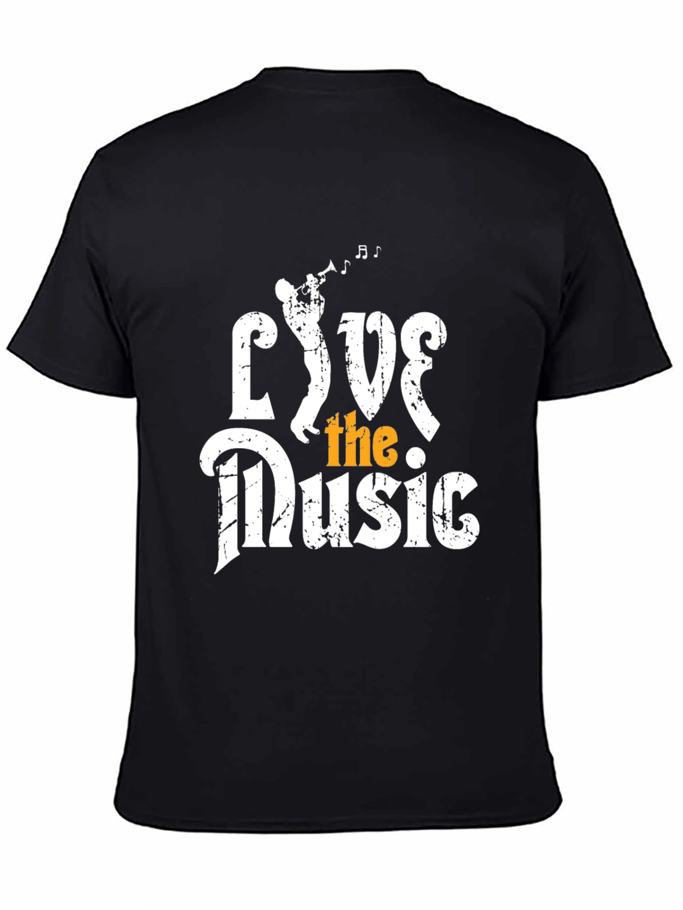 Live the Music Graphic Tee - Black Cotton T-Shirt