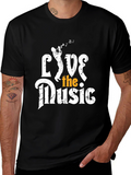 Live the Music Graphic Tee - Black Cotton T-Shirt