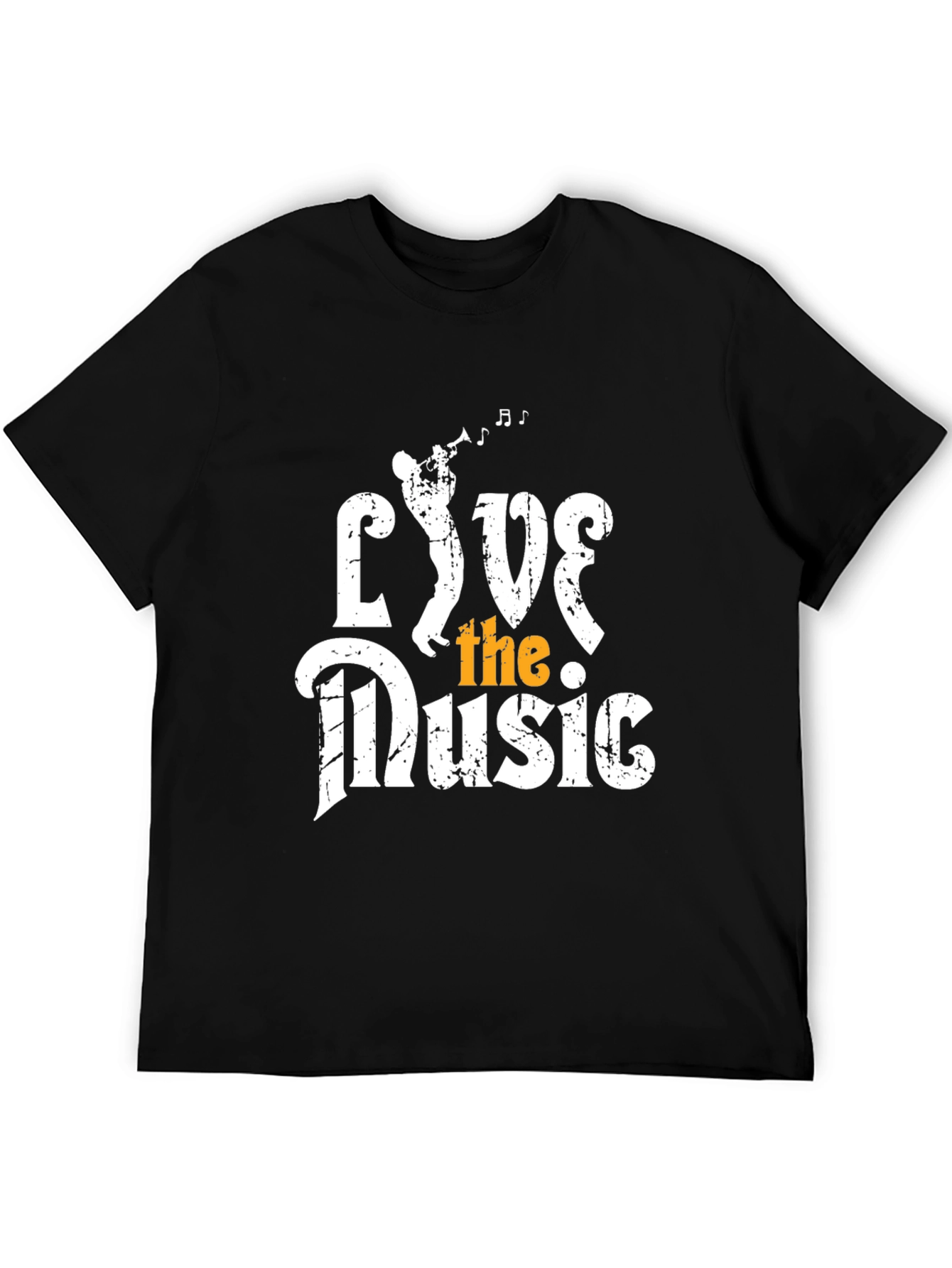 Live the Music Graphic Tee - Black Cotton T-Shirt