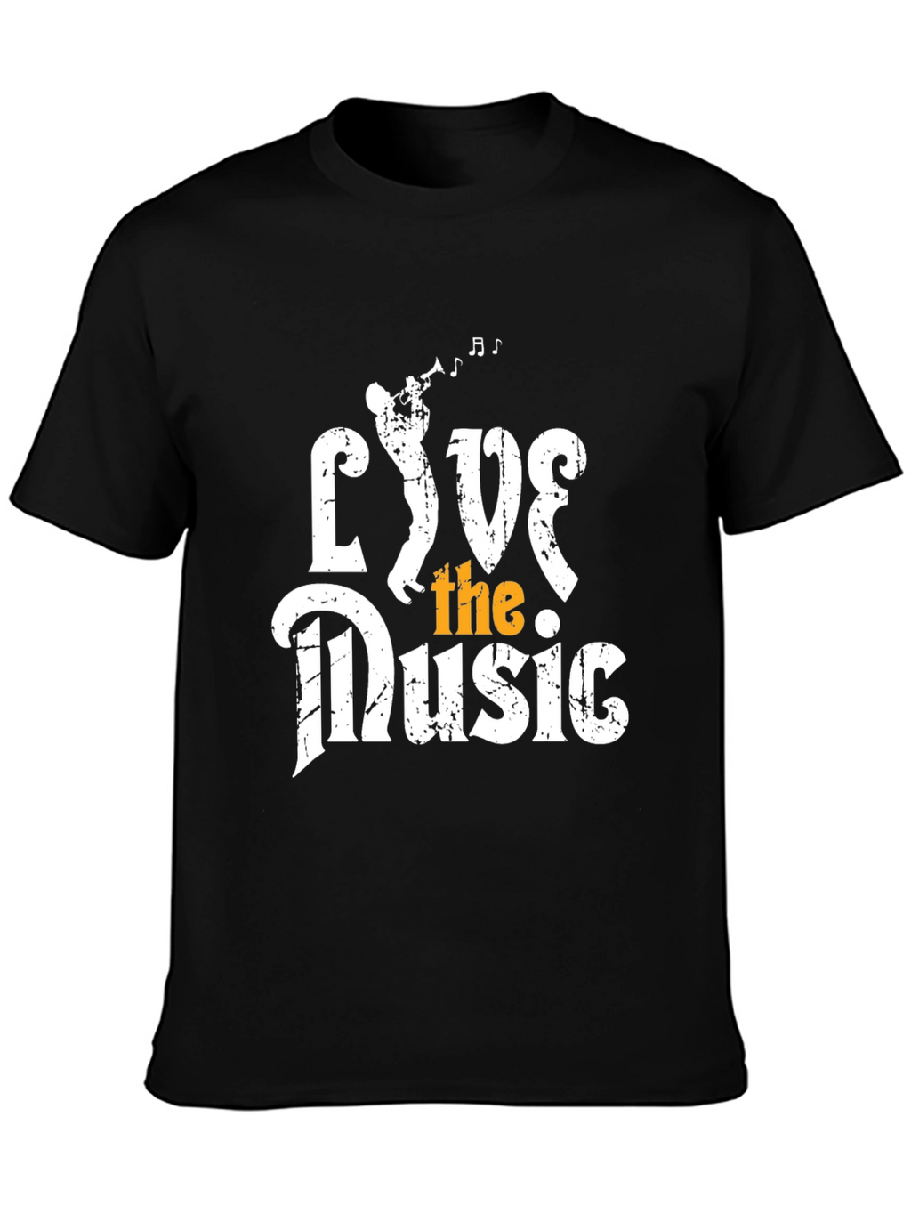 Live the Music Graphic Tee - Black Cotton T-Shirt