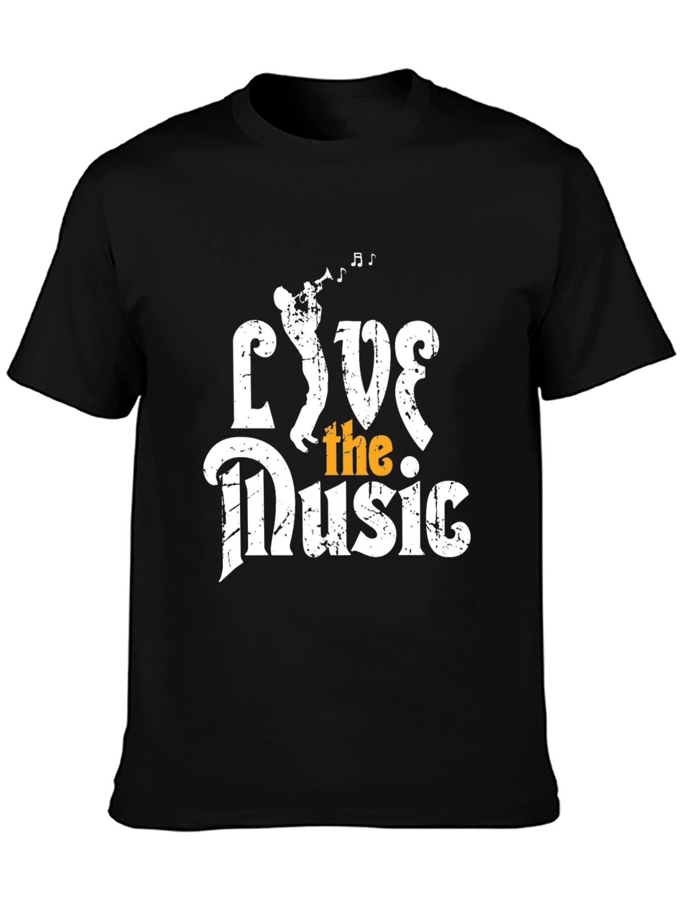 Live the Music Graphic Tee - Black Cotton T-Shirt