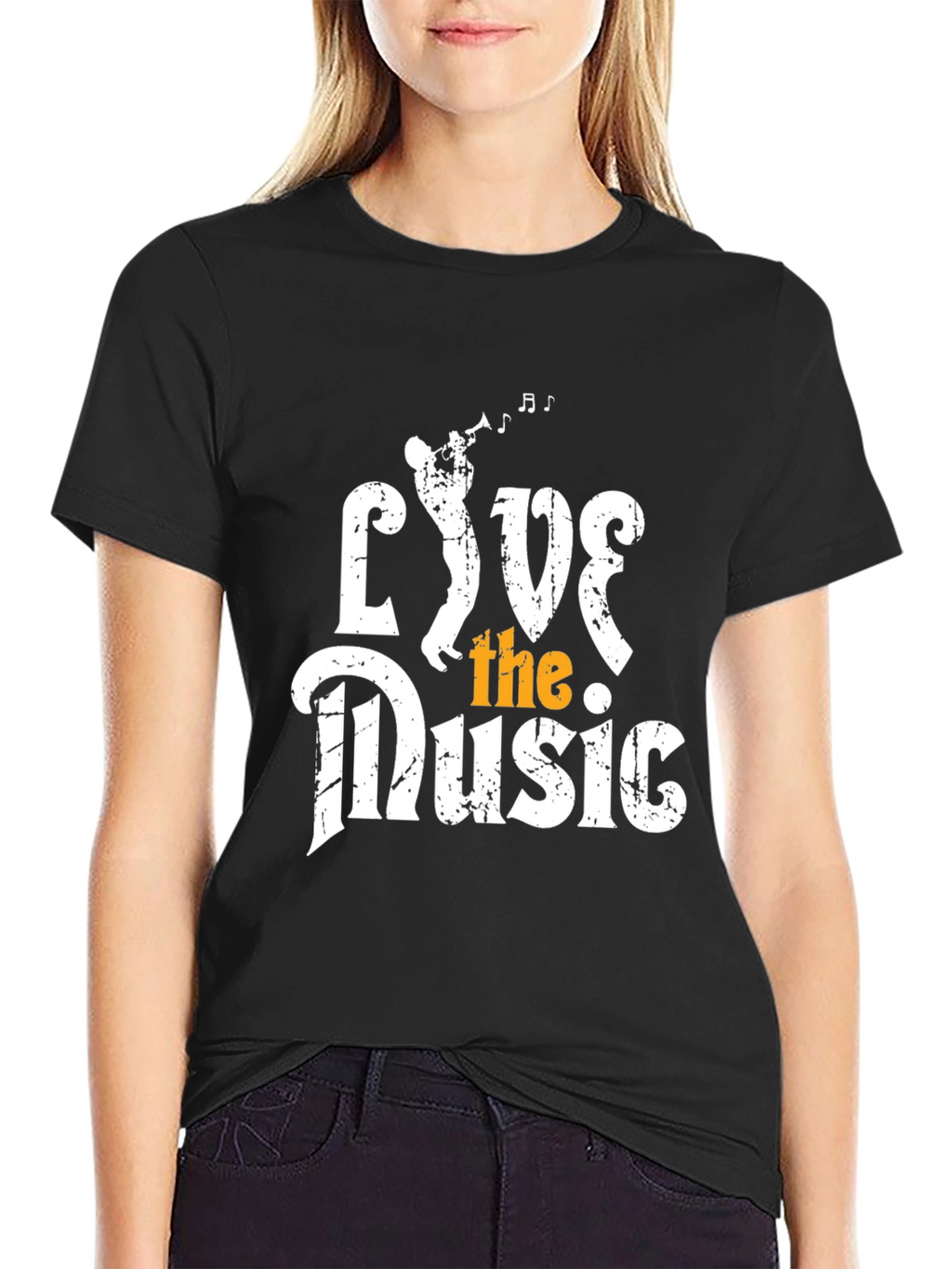 Live the Music Graphic Tee - Black Cotton T-Shirt