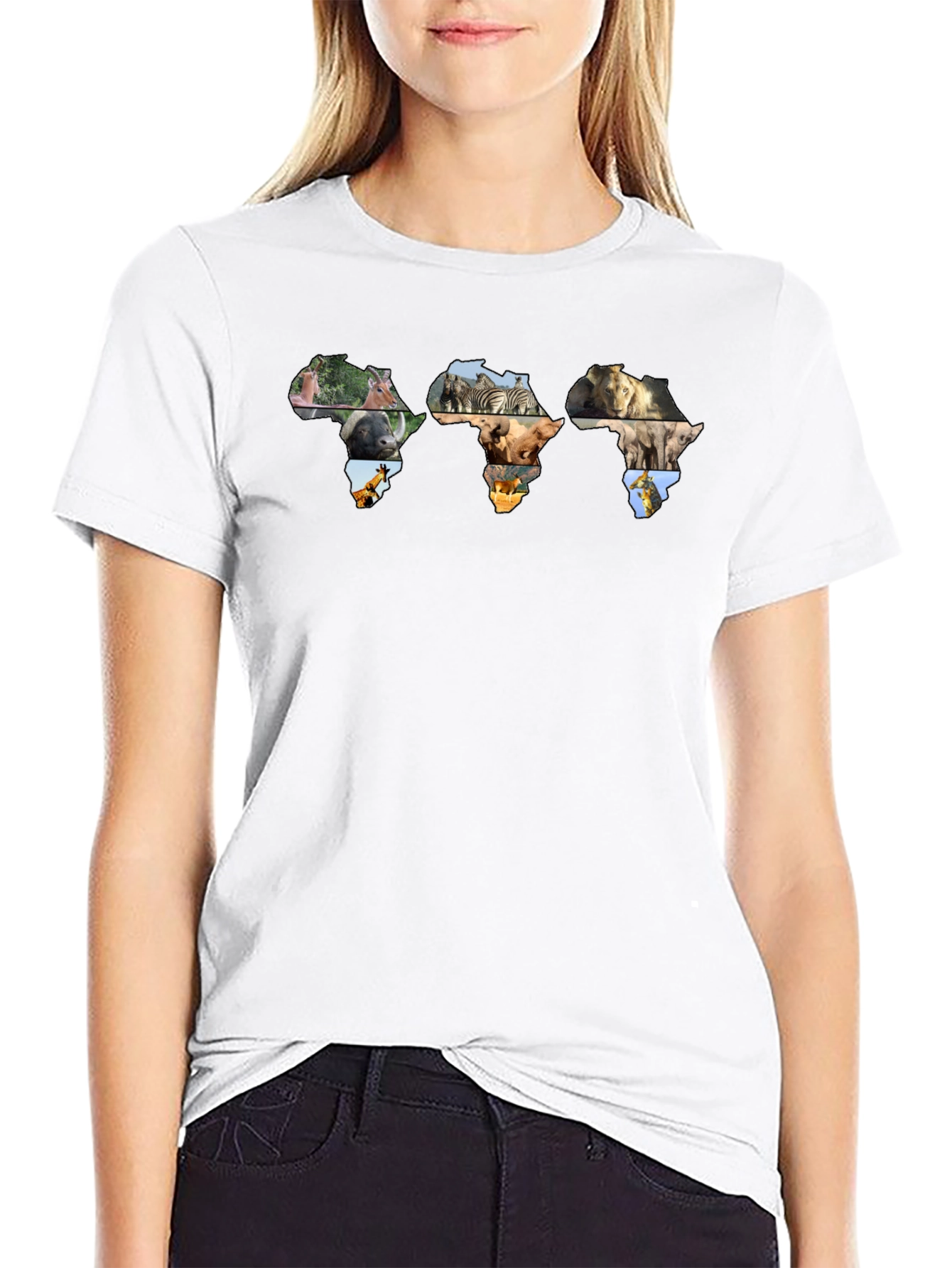 Africa Wildlife Map T-Shirt
