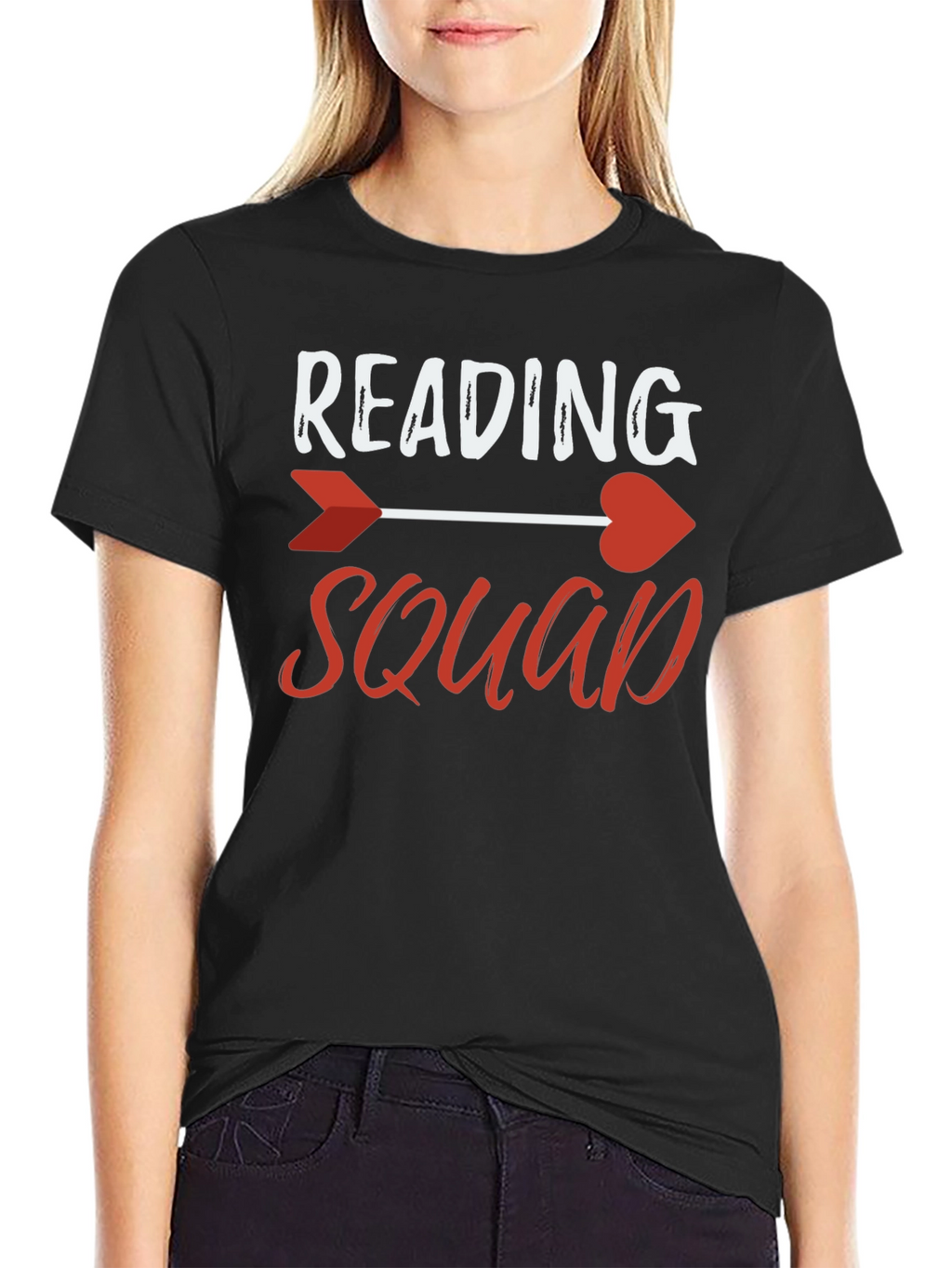 Reading Squad Arrow Heart Graphic T-Shirt