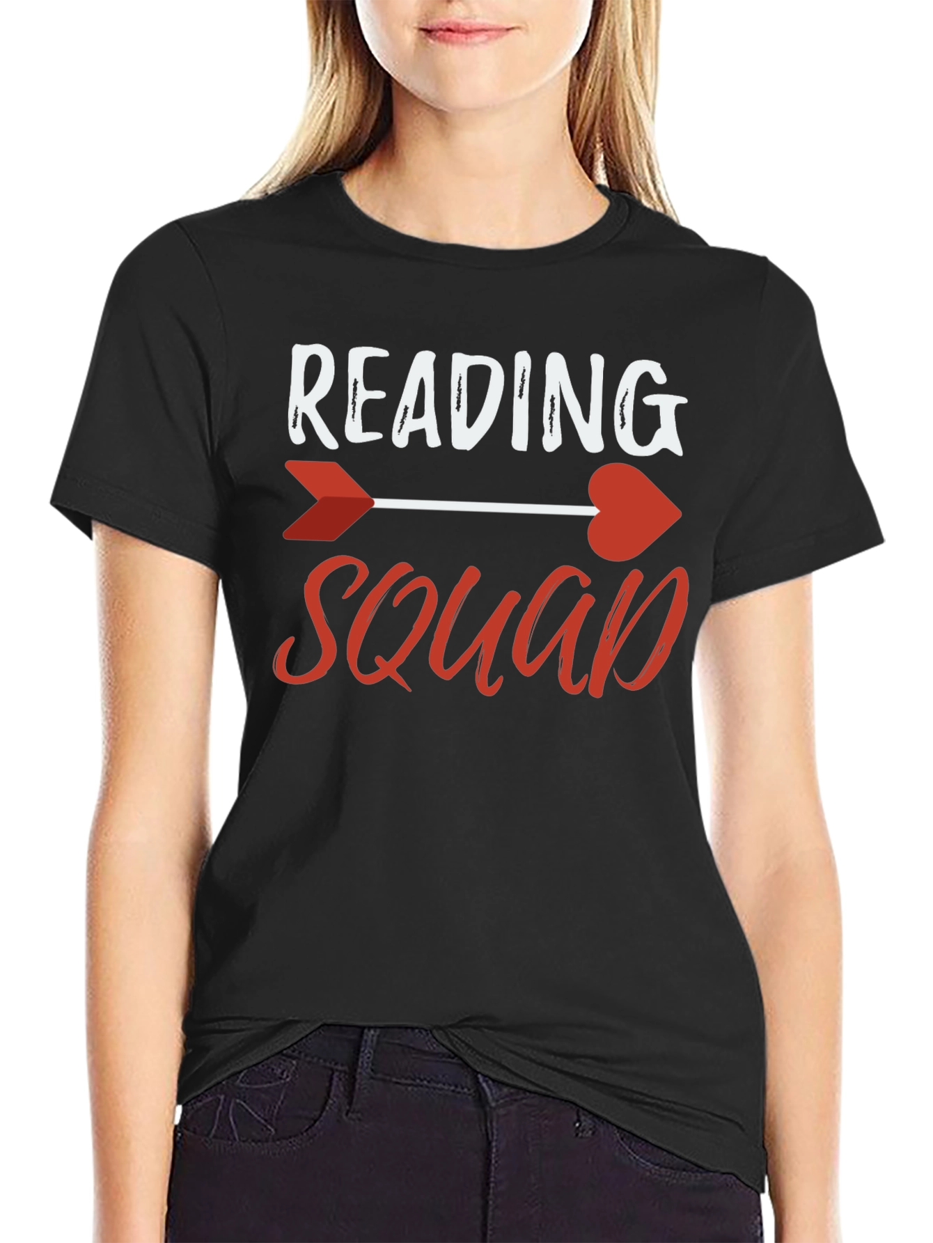 Reading Squad Arrow Heart Graphic T-Shirt