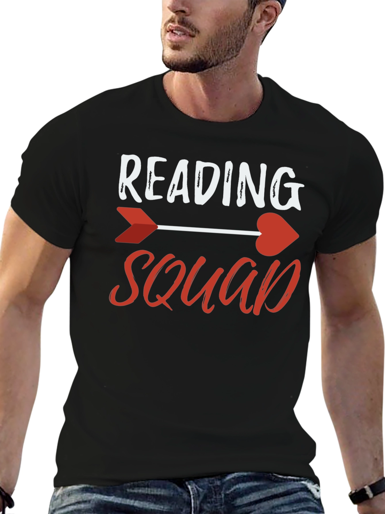 Reading Squad Arrow Heart Graphic T-Shirt