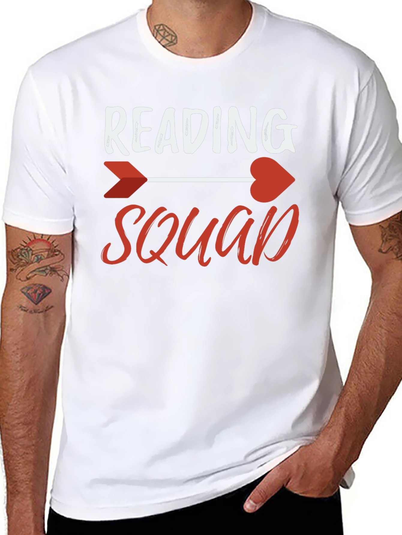 Reading Squad Arrow Heart Graphic T-Shirt