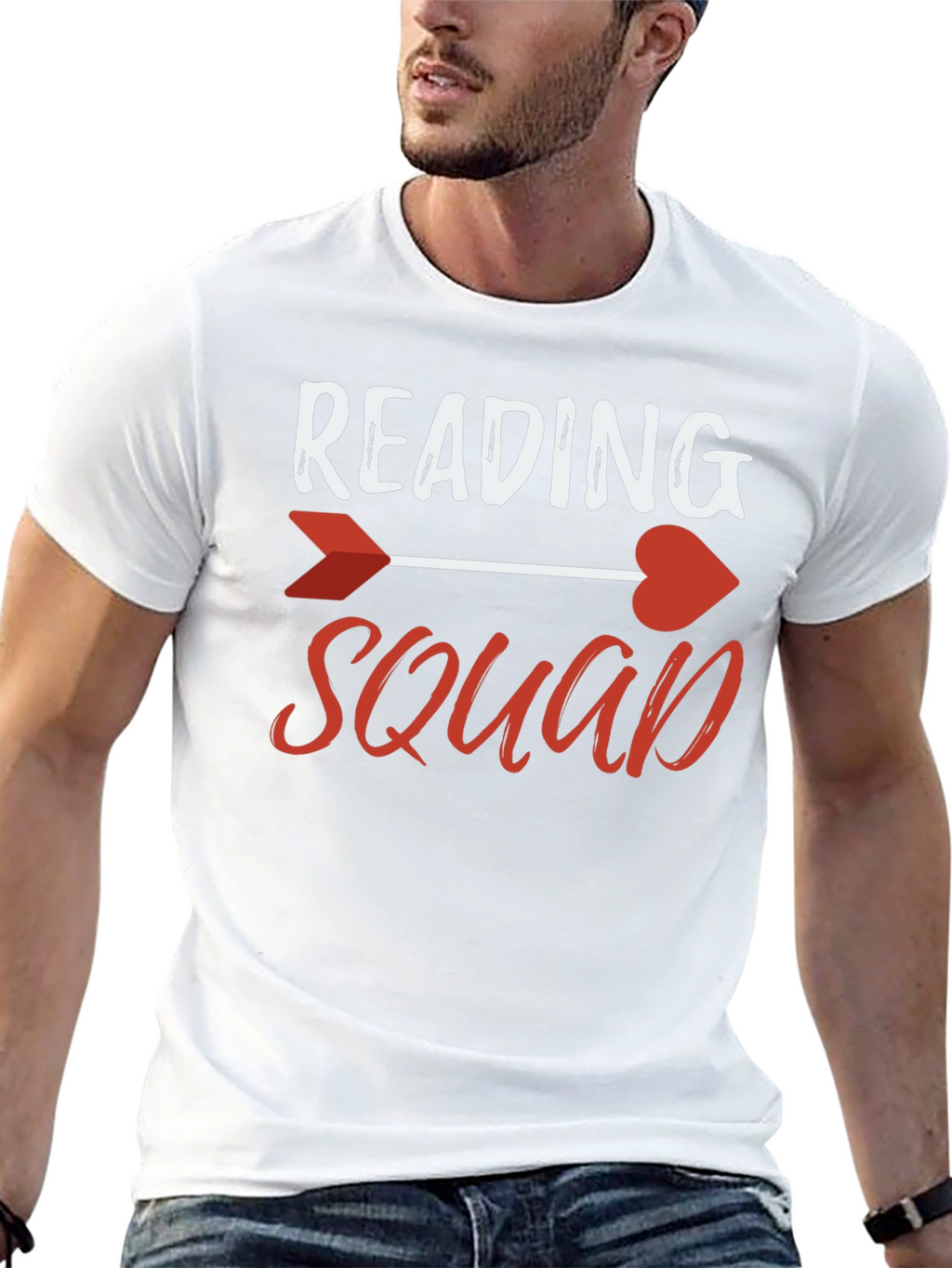 Reading Squad Arrow Heart Graphic T-Shirt