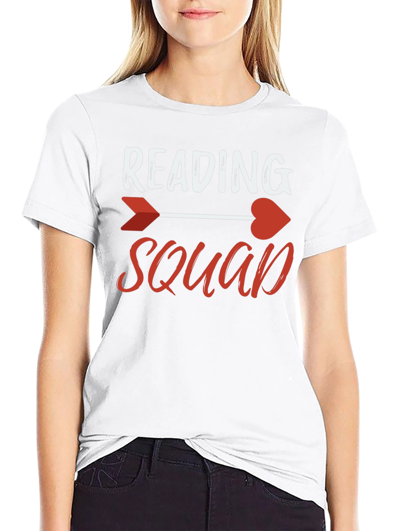 Reading Squad Arrow Heart Graphic T-Shirt