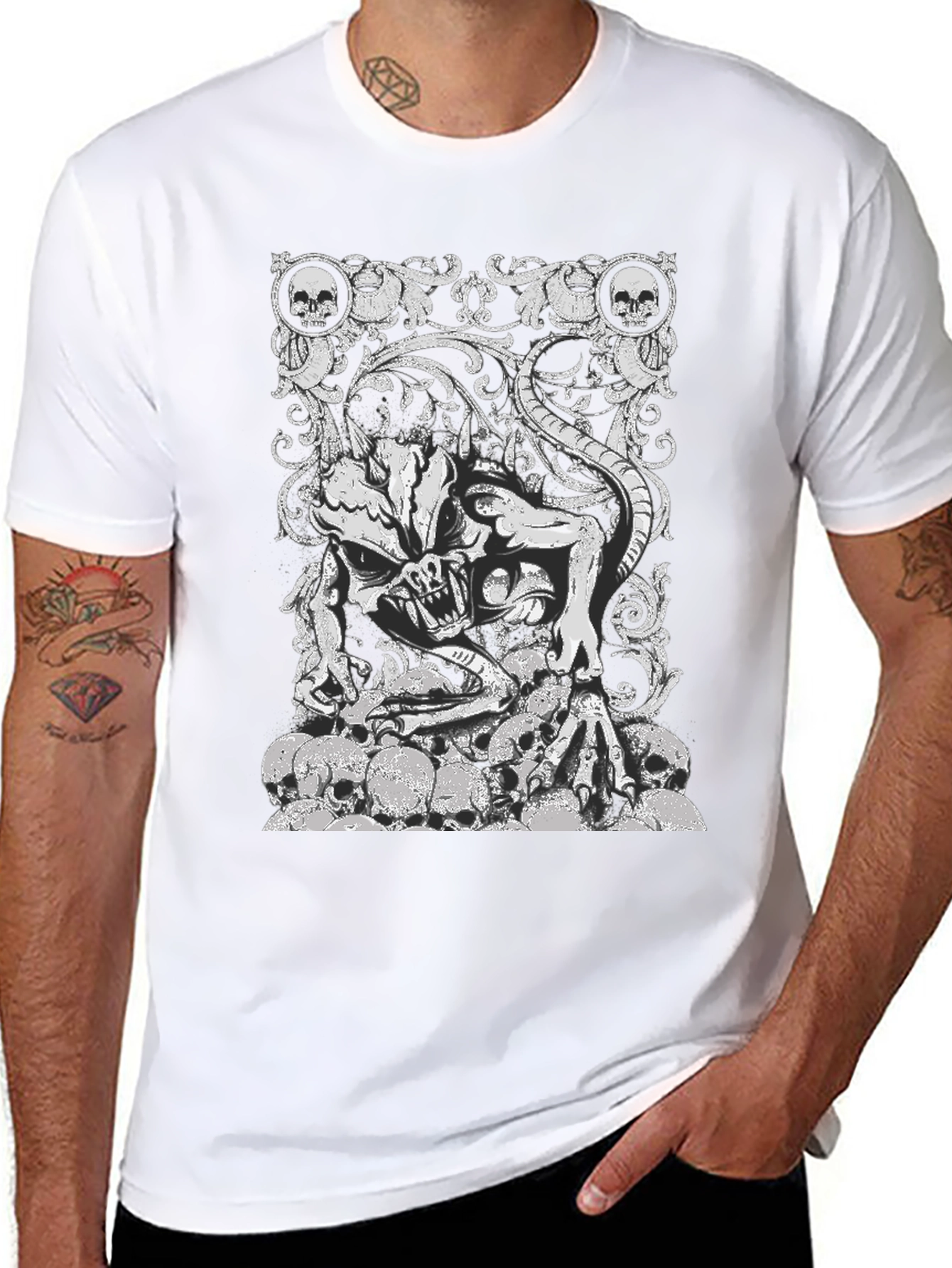Skull Demon Graphic Black T-Shirt