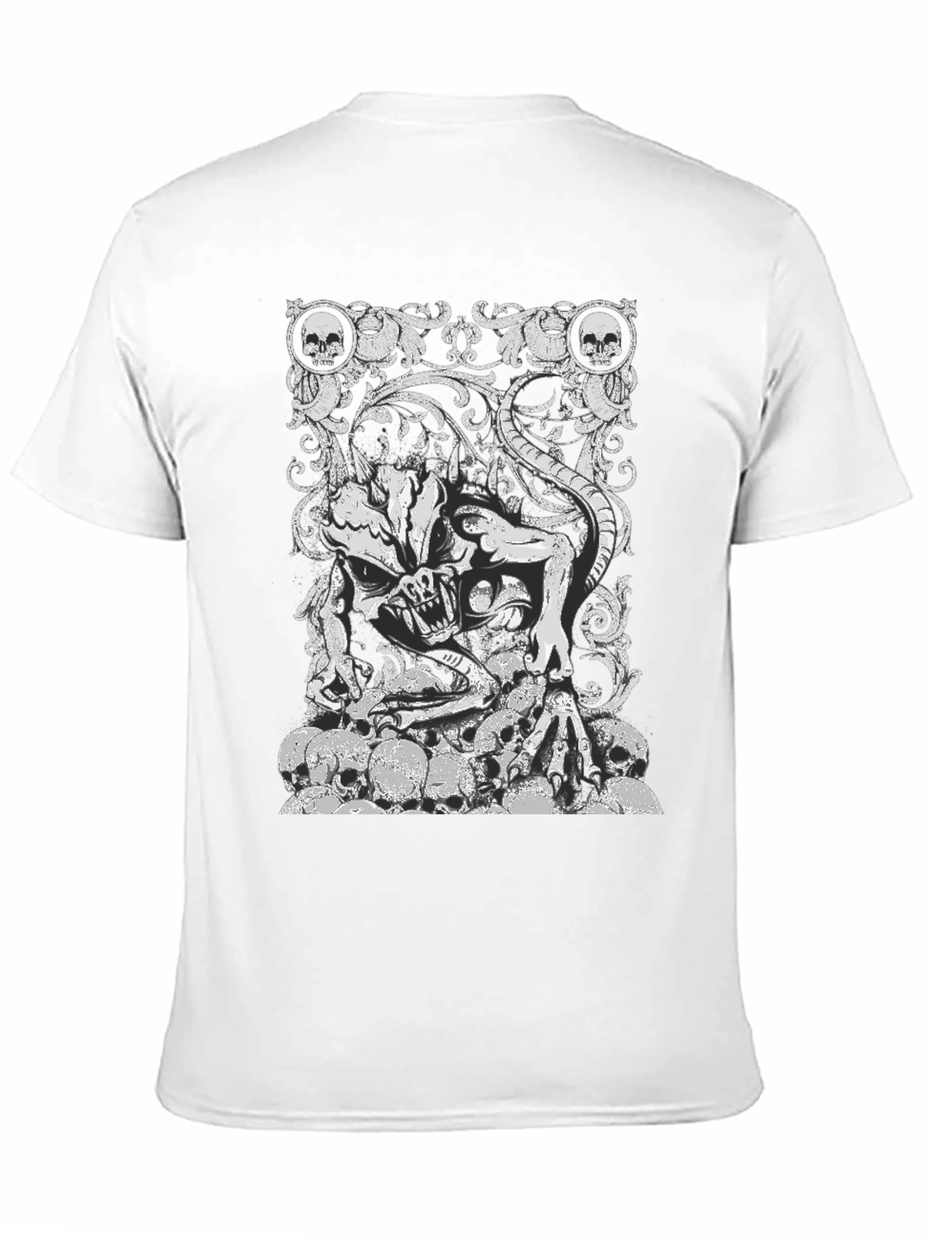 Skull Demon Graphic Black T-Shirt