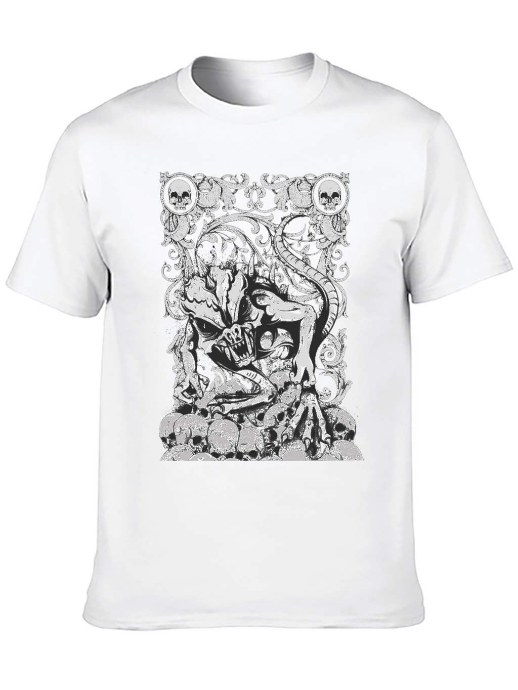 Skull Demon Graphic Black T-Shirt